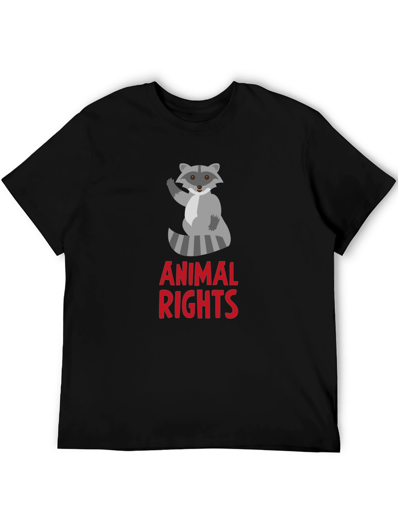 Black Animal Rights Raccoon Graphic Tee view 5