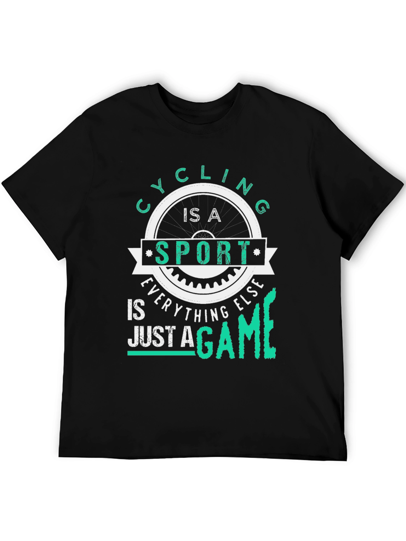 Black Cycling Is A Sport Graphic T-Shirt view 5