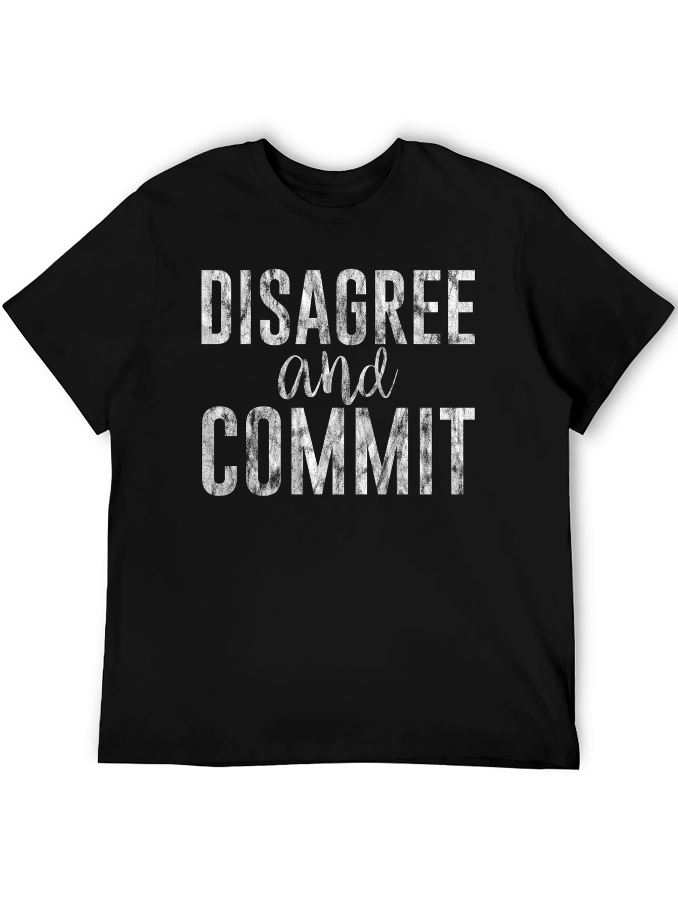 Black Disagree and Commit Black T-Shirt view 5