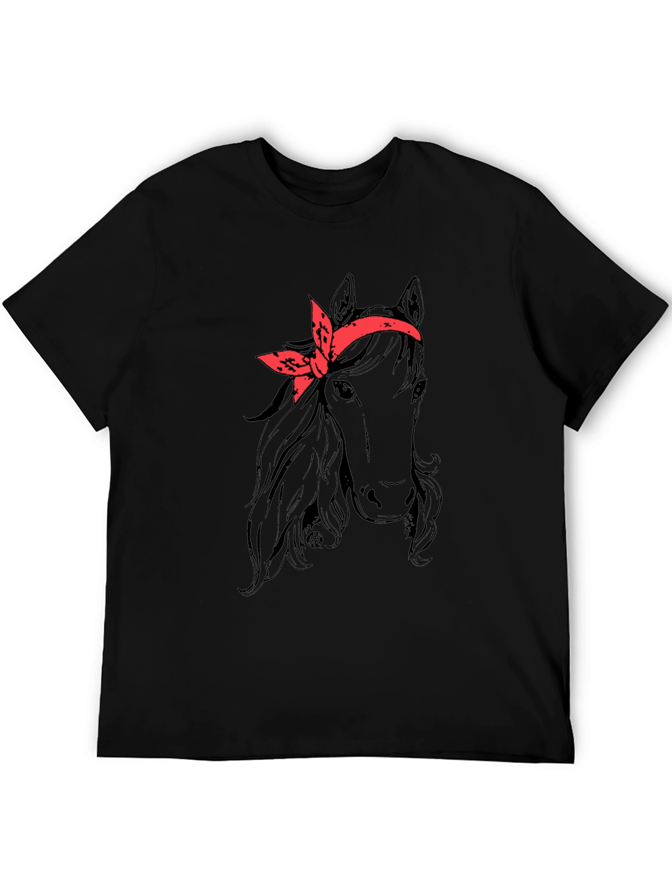Black Horse with Bandana Graphic Tee view 5