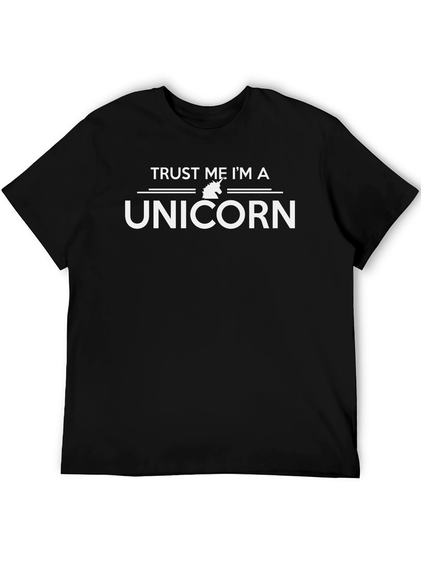 Black Trust Me I'm A Unicorn T-Shirt - Stylish Graphic Tee view 5