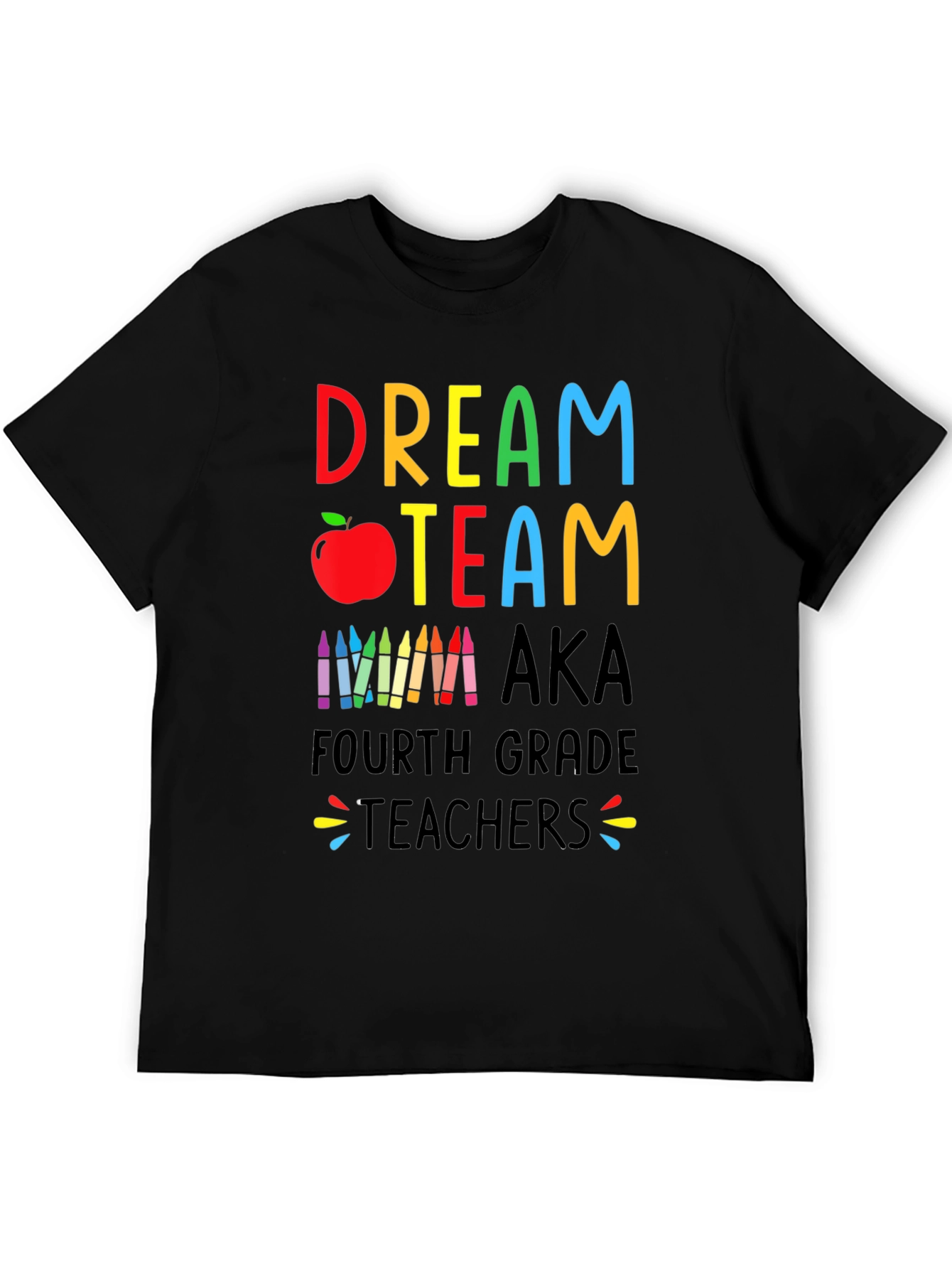 Black Dream Team Teacher Shirt - Fourth Grade view 5