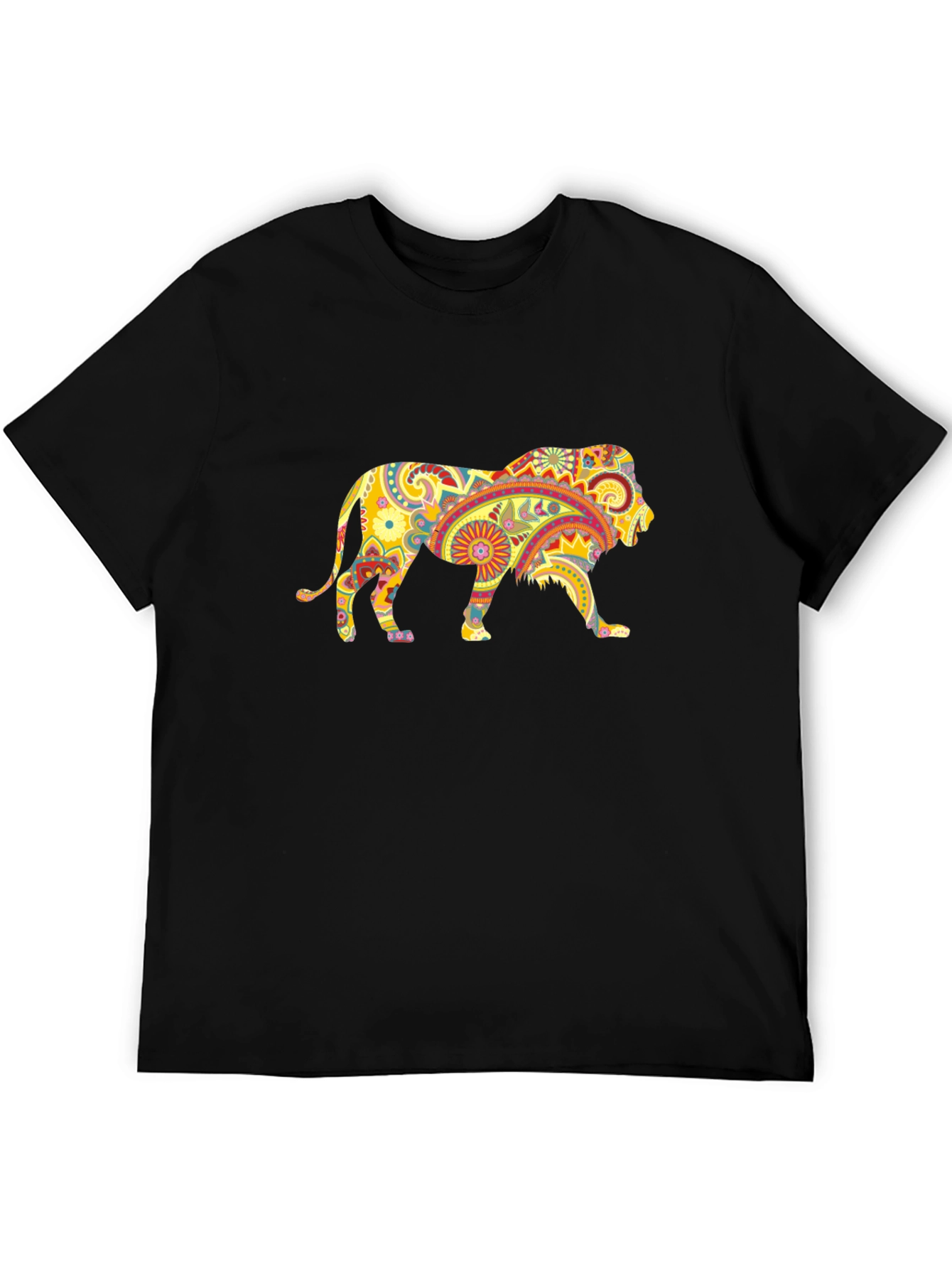 Black Lion Paisley Graphic T-Shirt - Unique Design view 5