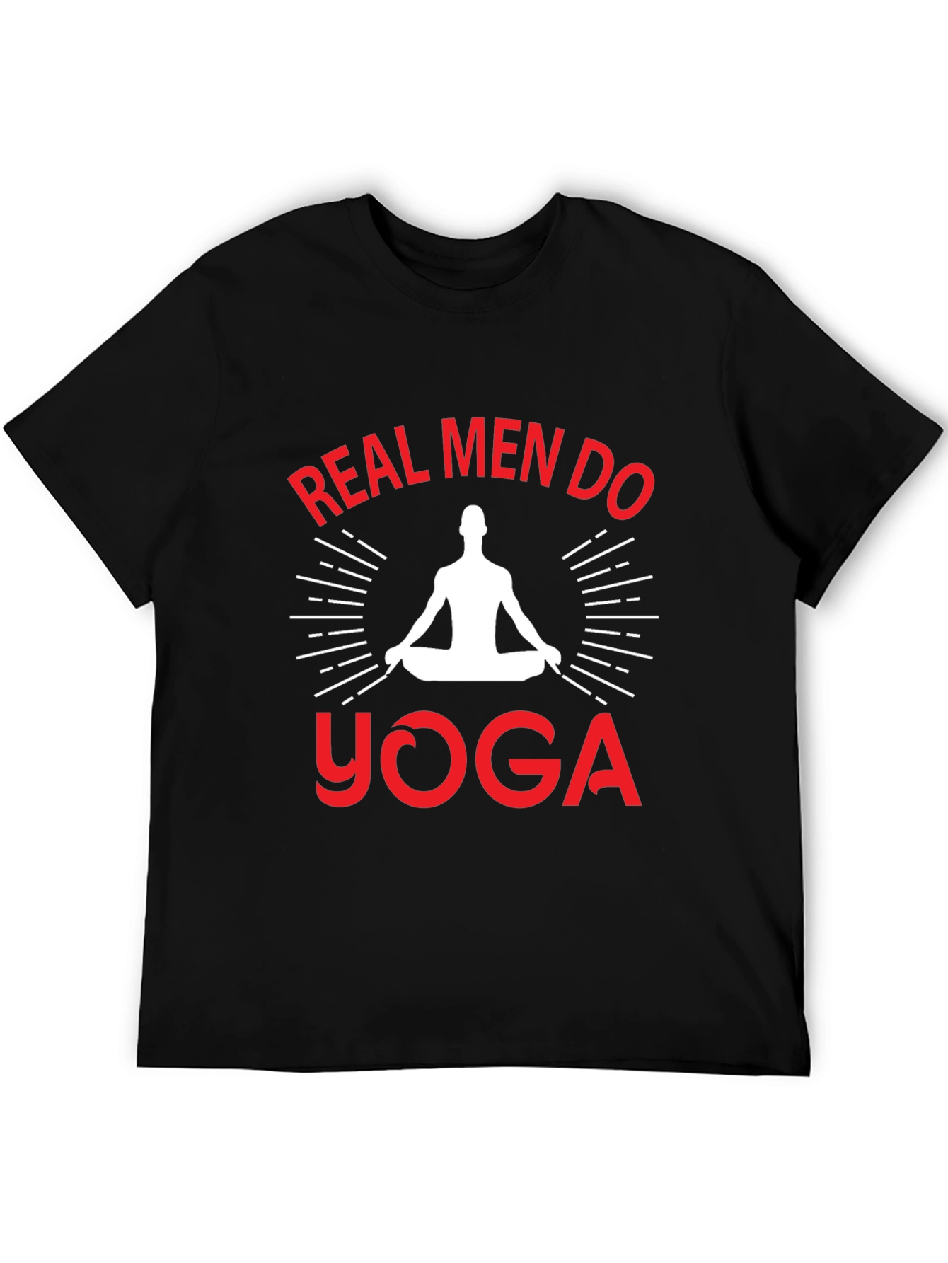 Black Real Men Do Yoga Graphic T-Shirt view 5