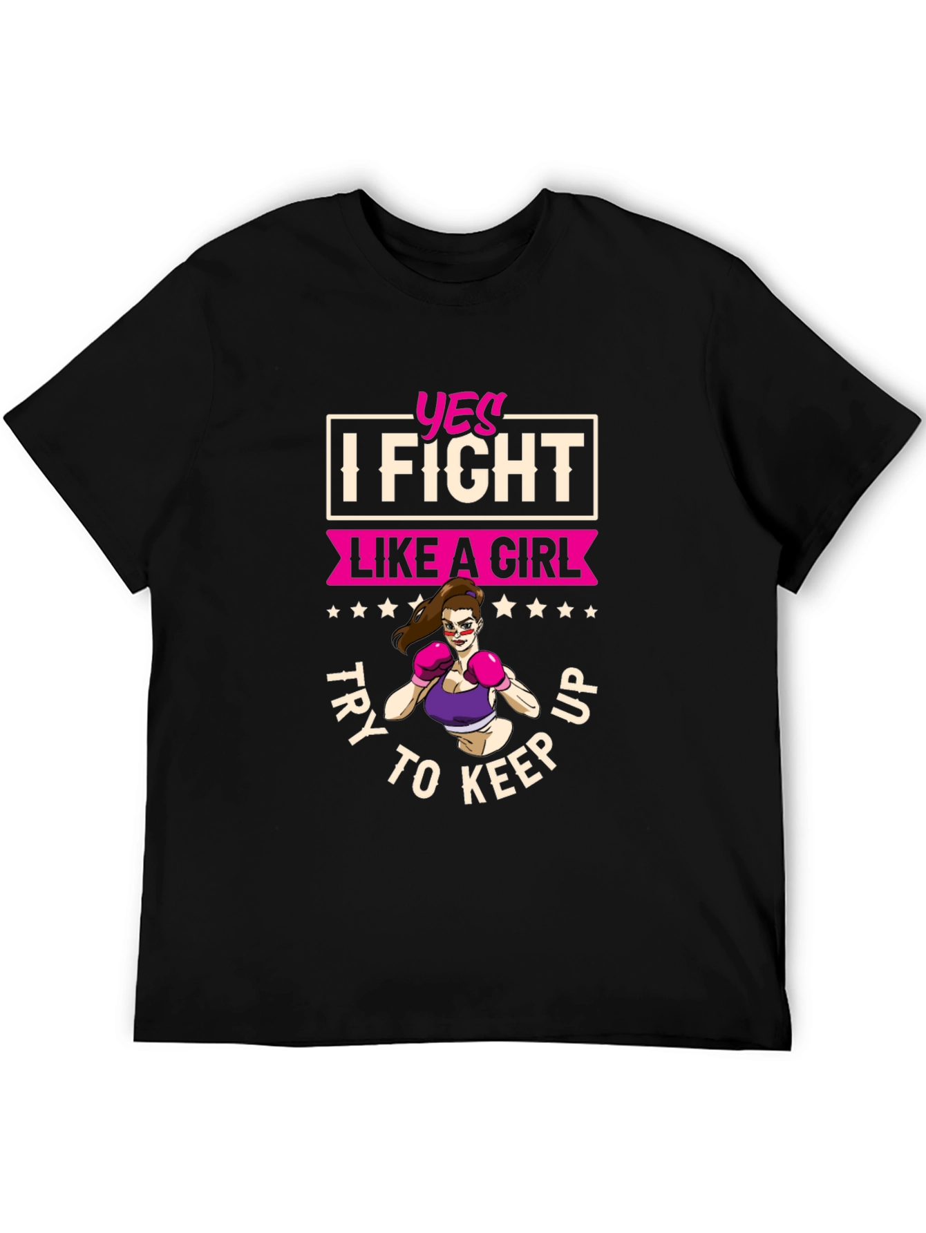 Black I Fight Like A Girl Graphic Tee view 5