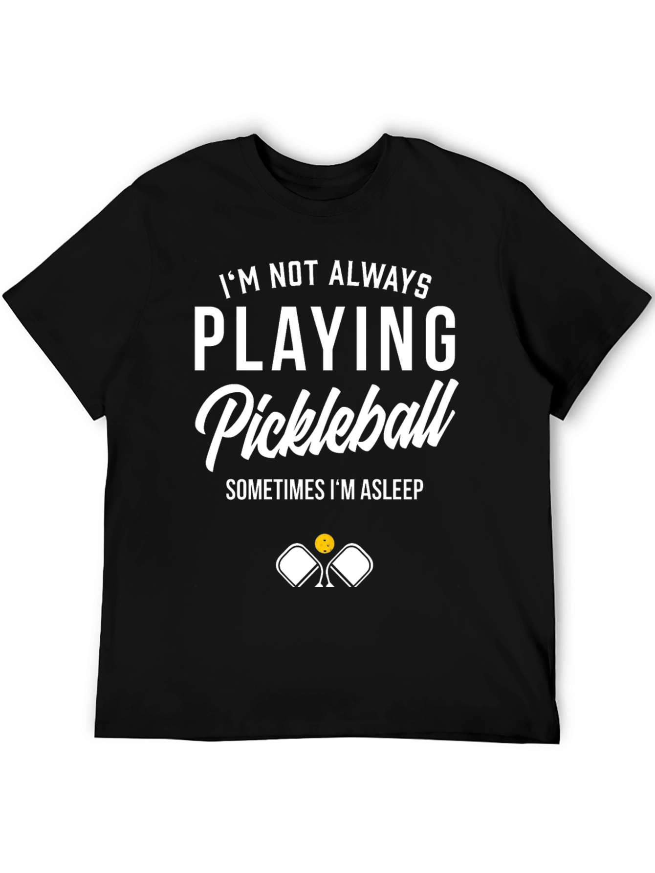 Black Funny Pickleball Player Graphic T-Shirt view 5