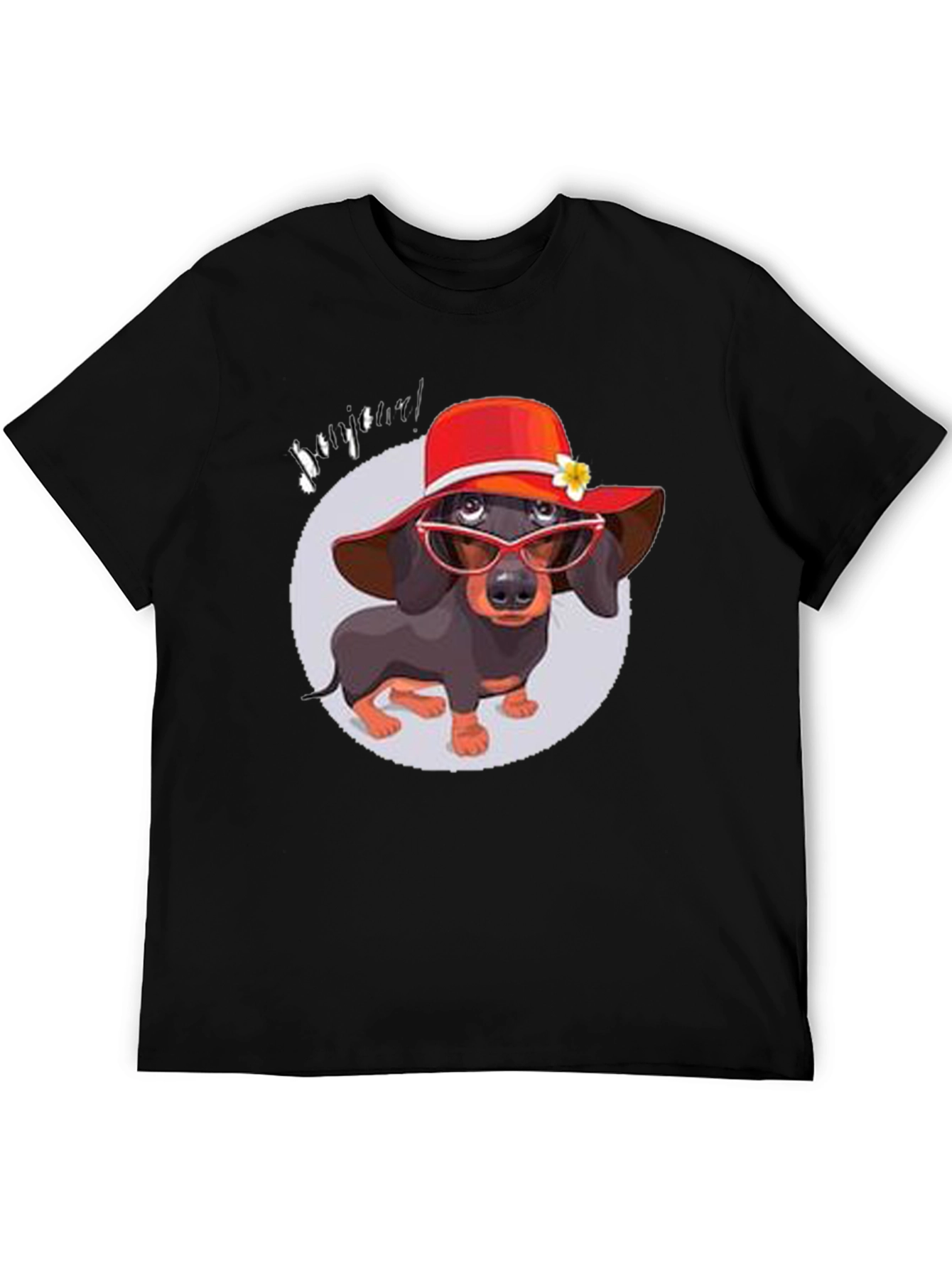 Black Dachshund in Hat T-Shirt - Funny Dog Lover Tee view 5