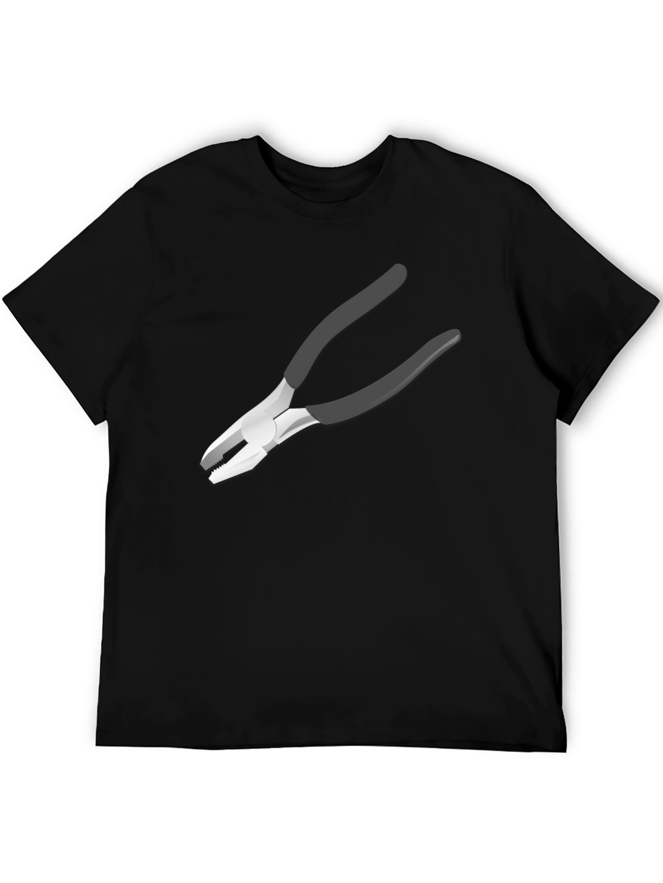 Black Novelty Pliers Graphic Black T-Shirt view 5