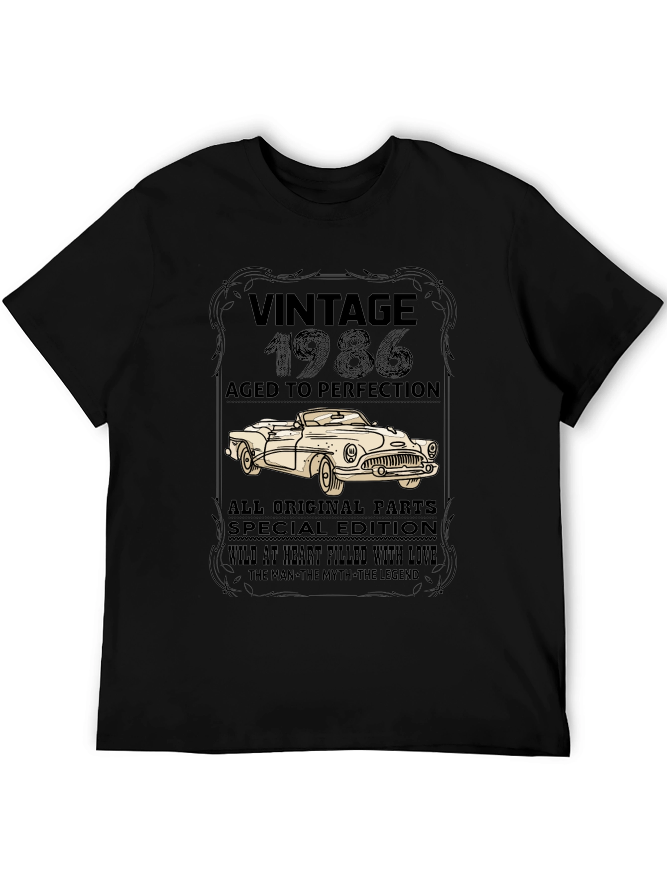 Black Vintage 1986 Aged to Perfection Graphic Tee view 5
