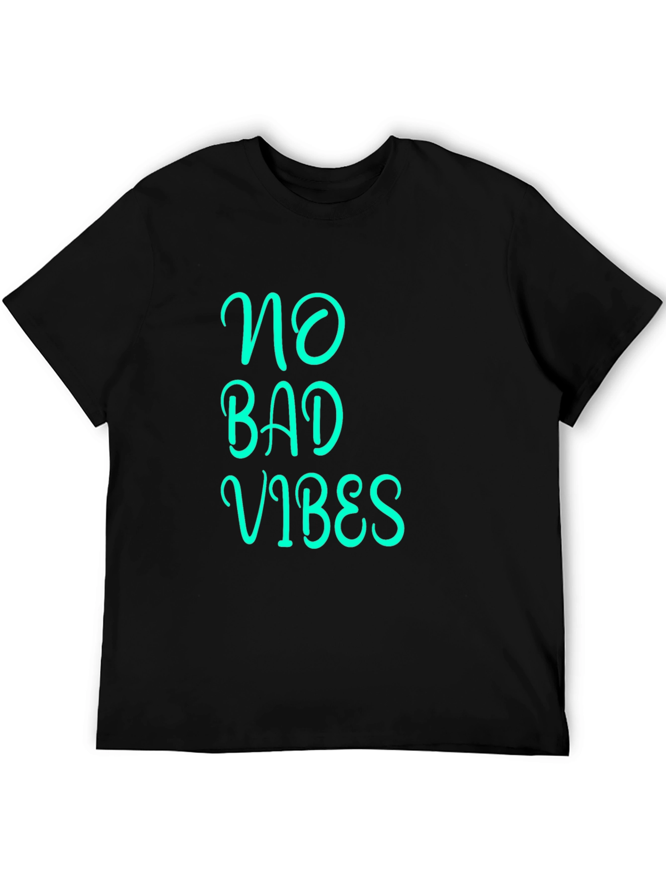 Black No Bad Vibes Graphic Tee - Black Cotton Blend view 5