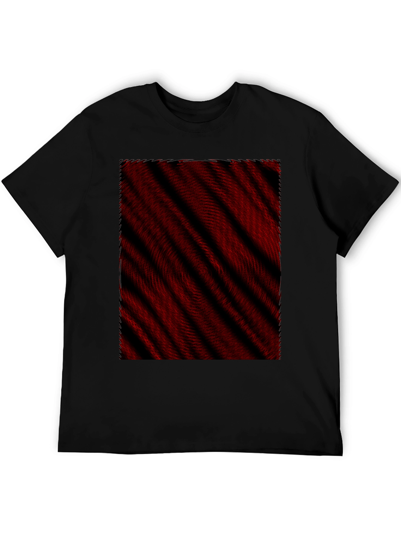 Black Abstract Red & Black Striped Tee view 5