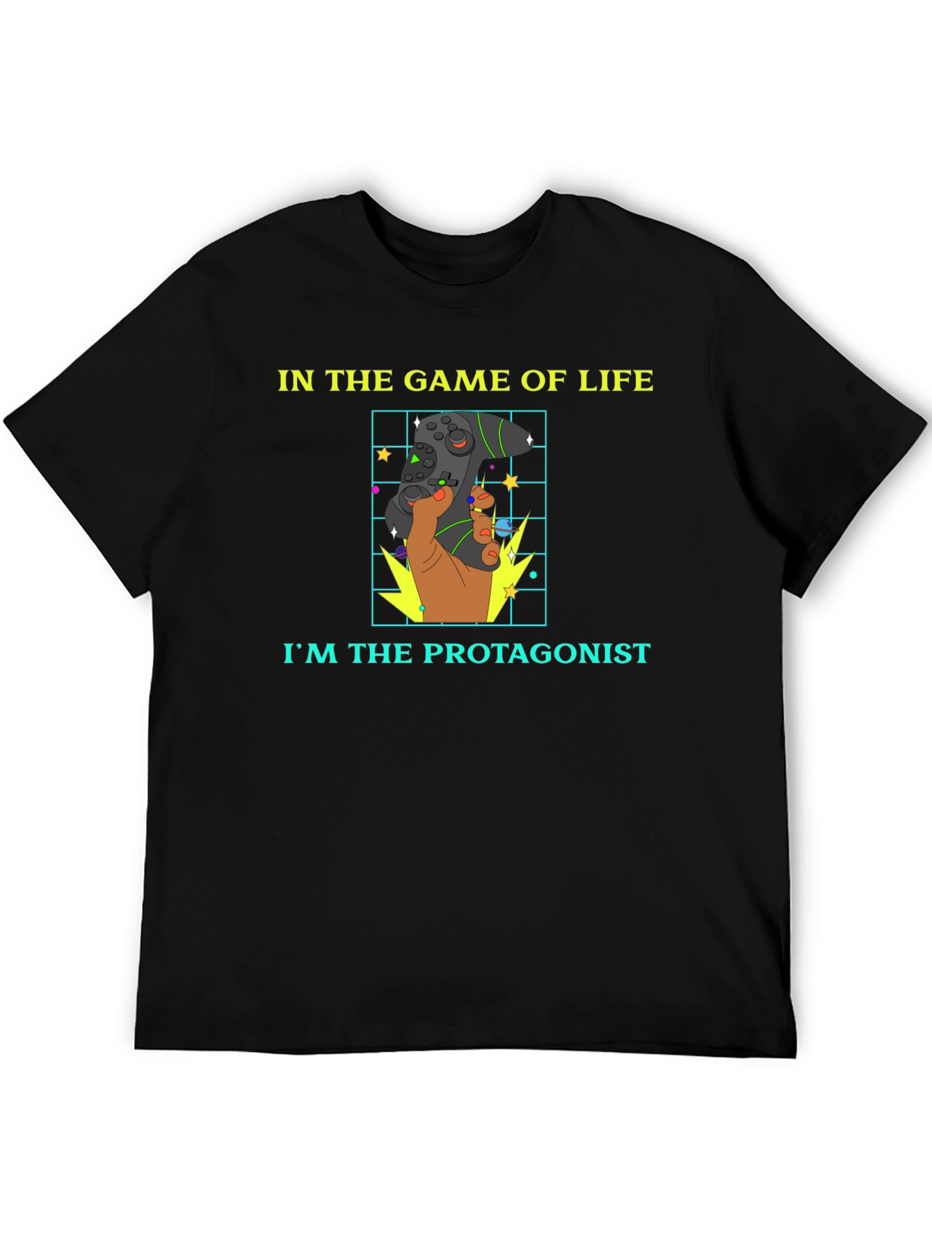 Black Gamer Life Protagonist Graphic T-Shirt view 5