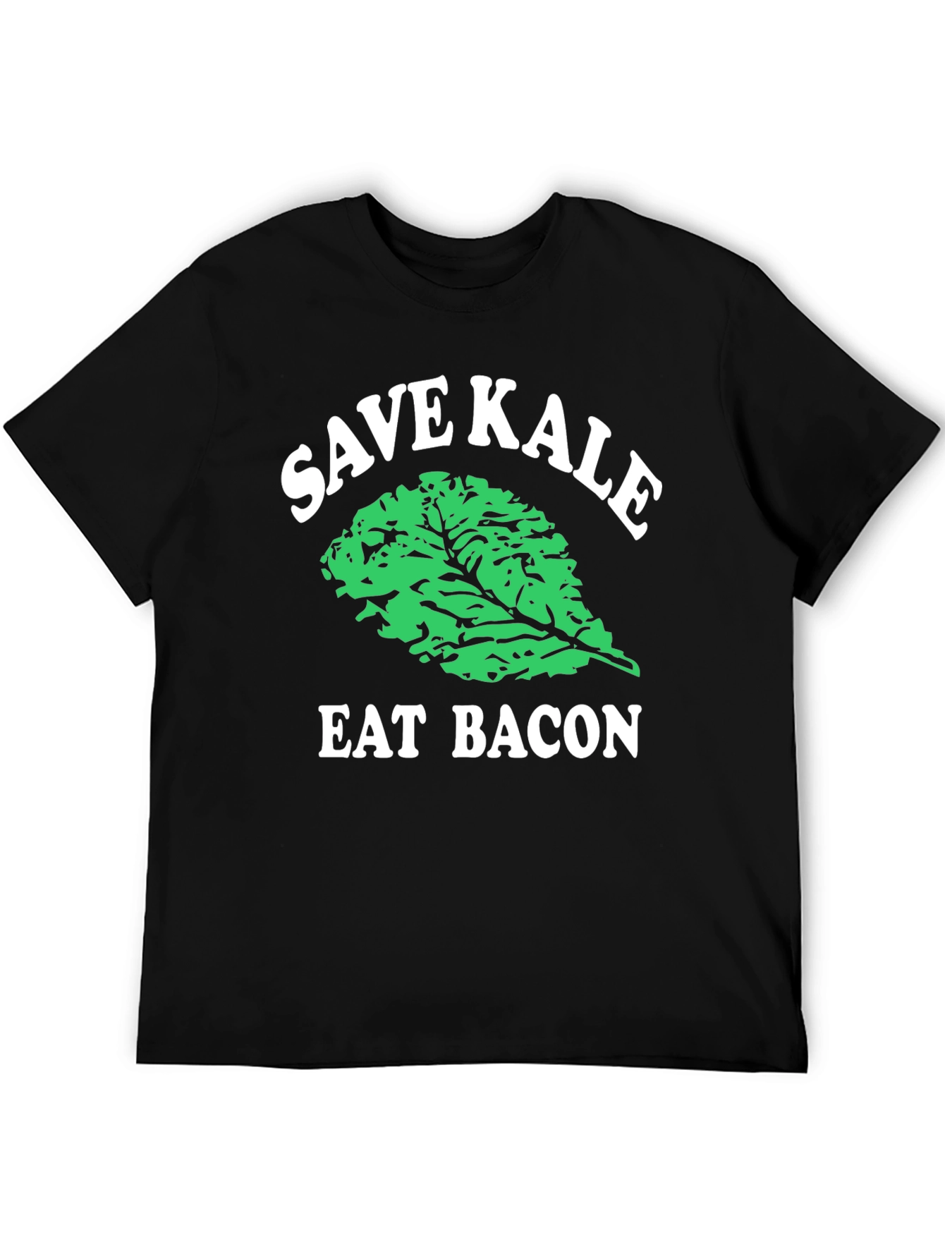 Black Save Kale Eat Bacon Graphic Tee view 5