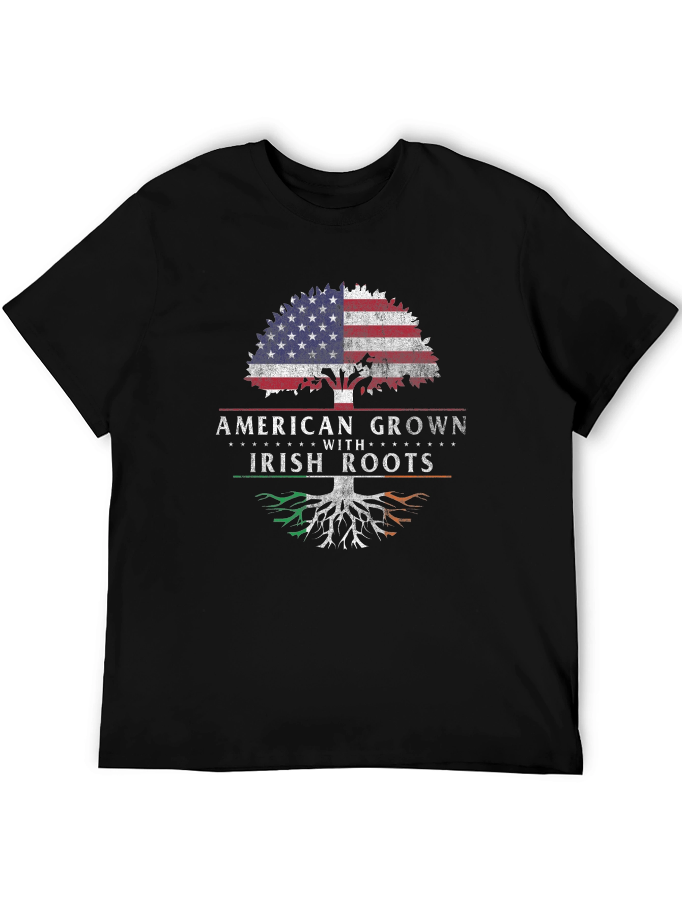 Black American Grown Irish Roots Graphic Tee view 5
