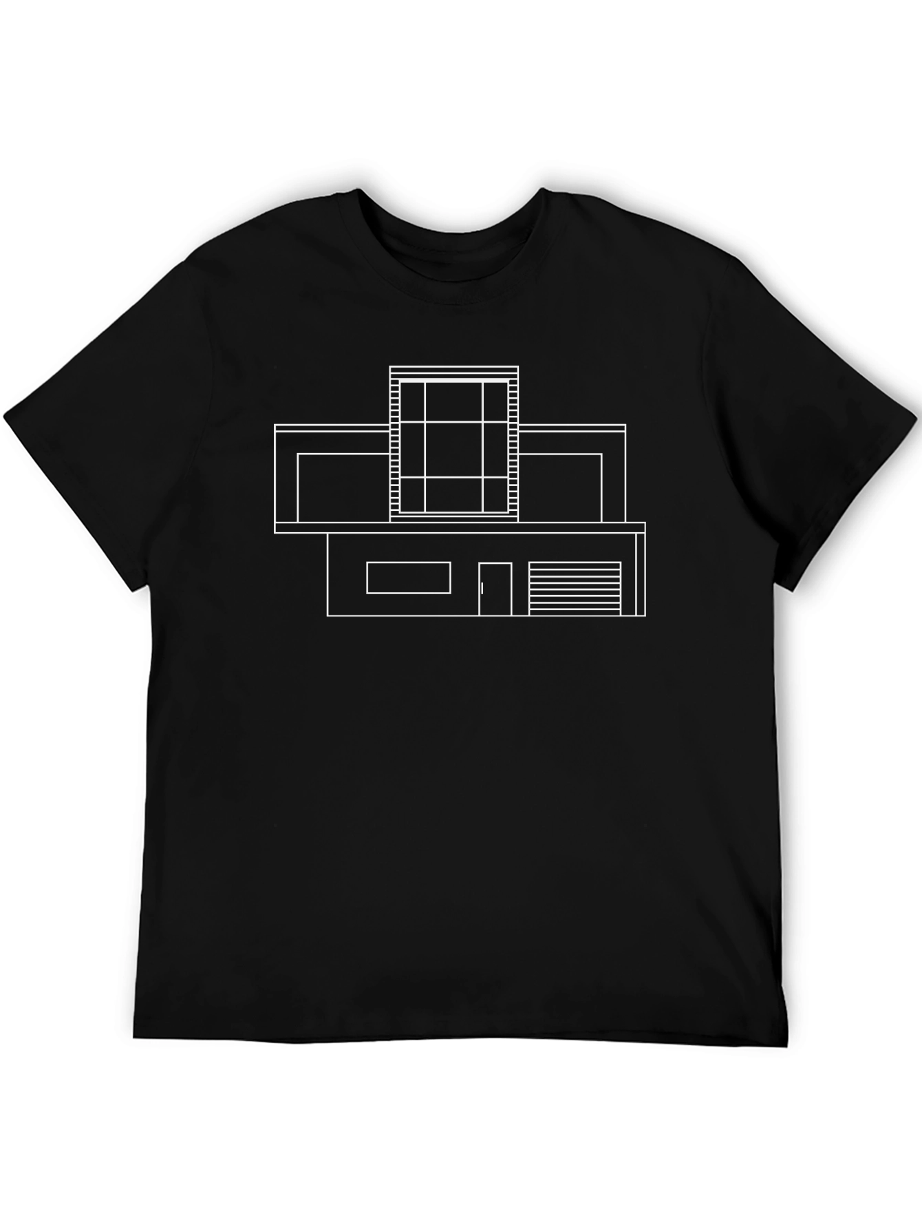 Black Modern House Architect T-Shirt - Stylish Minimalist Design view 5