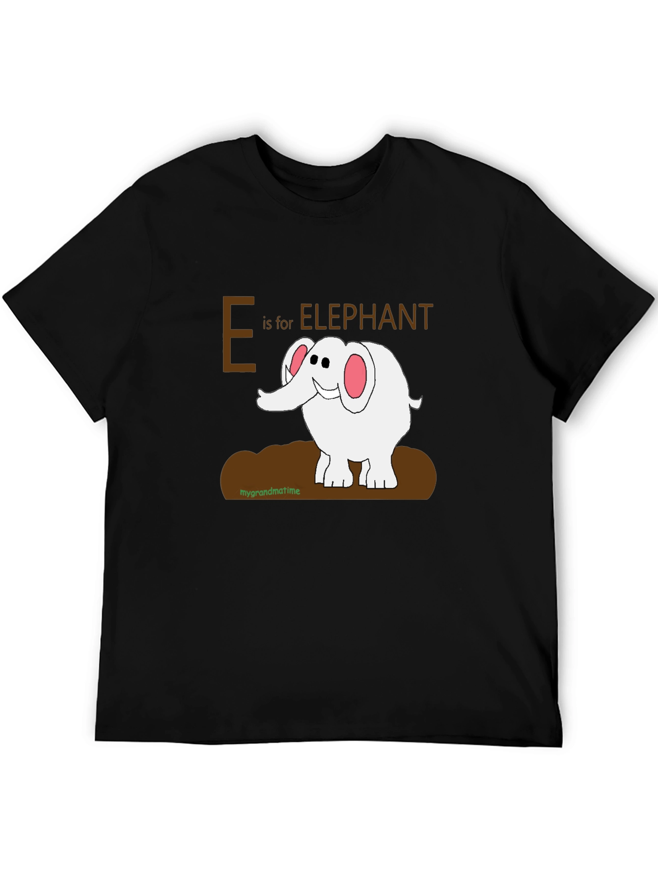 Black E is for Elephant Graphic T-Shirt view 5