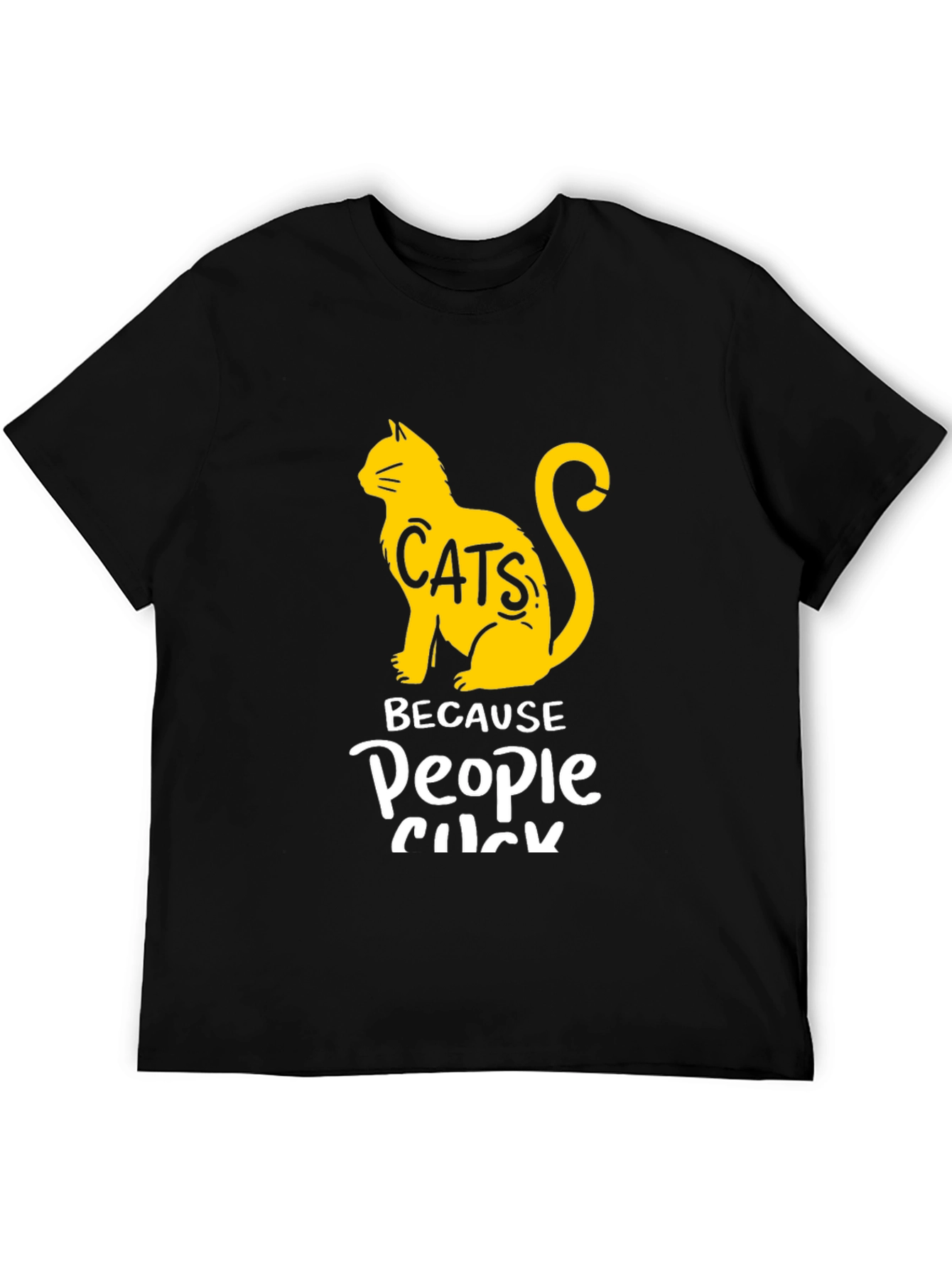 Black Cats Because People Suck Graphic T-Shirt view 5