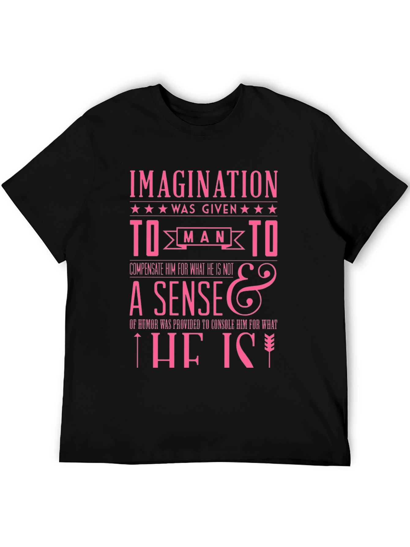 Black Imagination Humor Slogan Graphic T-Shirt view 5