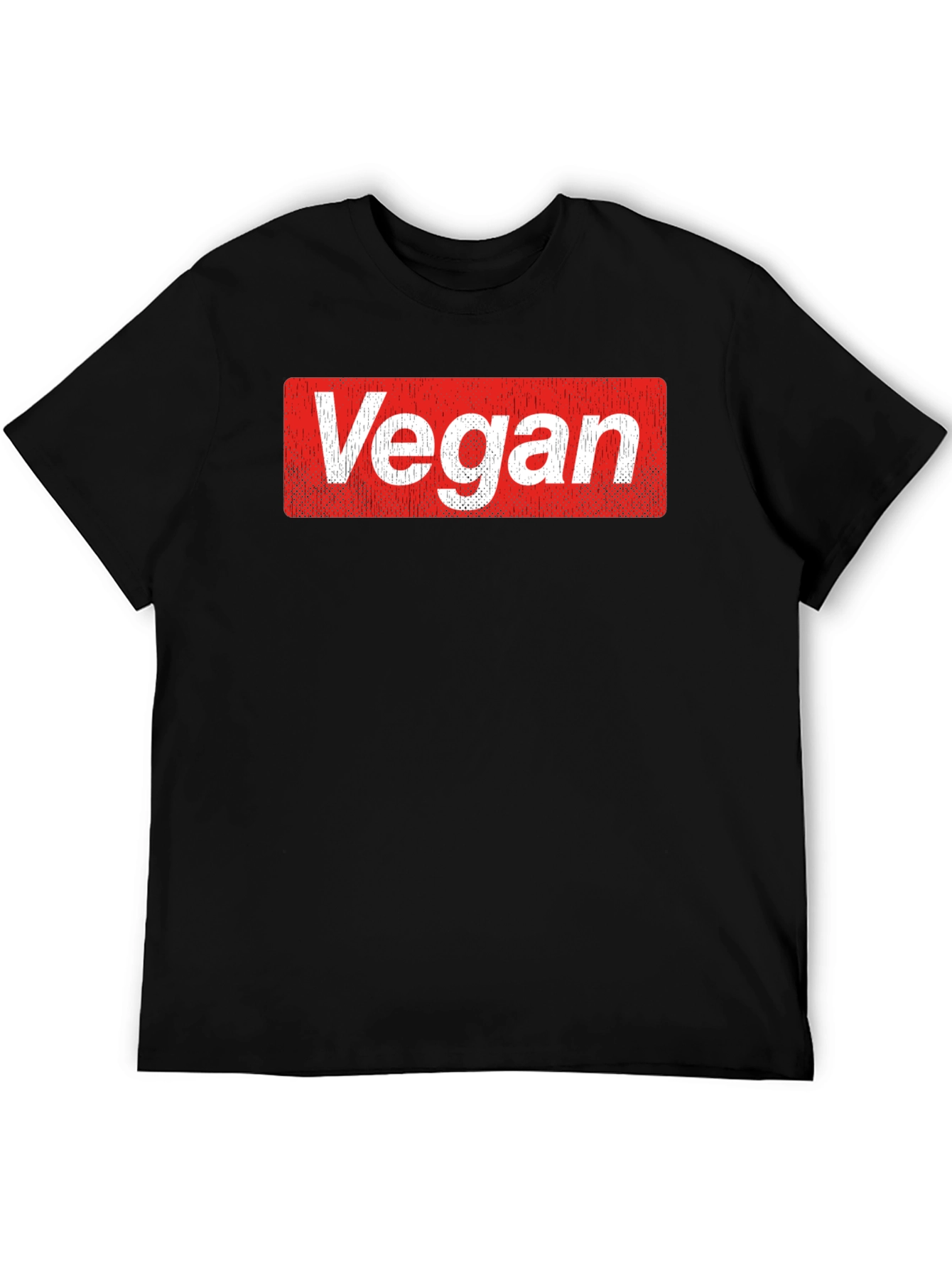 Black Vegan Logo T-Shirt - Soft Cotton Blend Casual Tee view 5