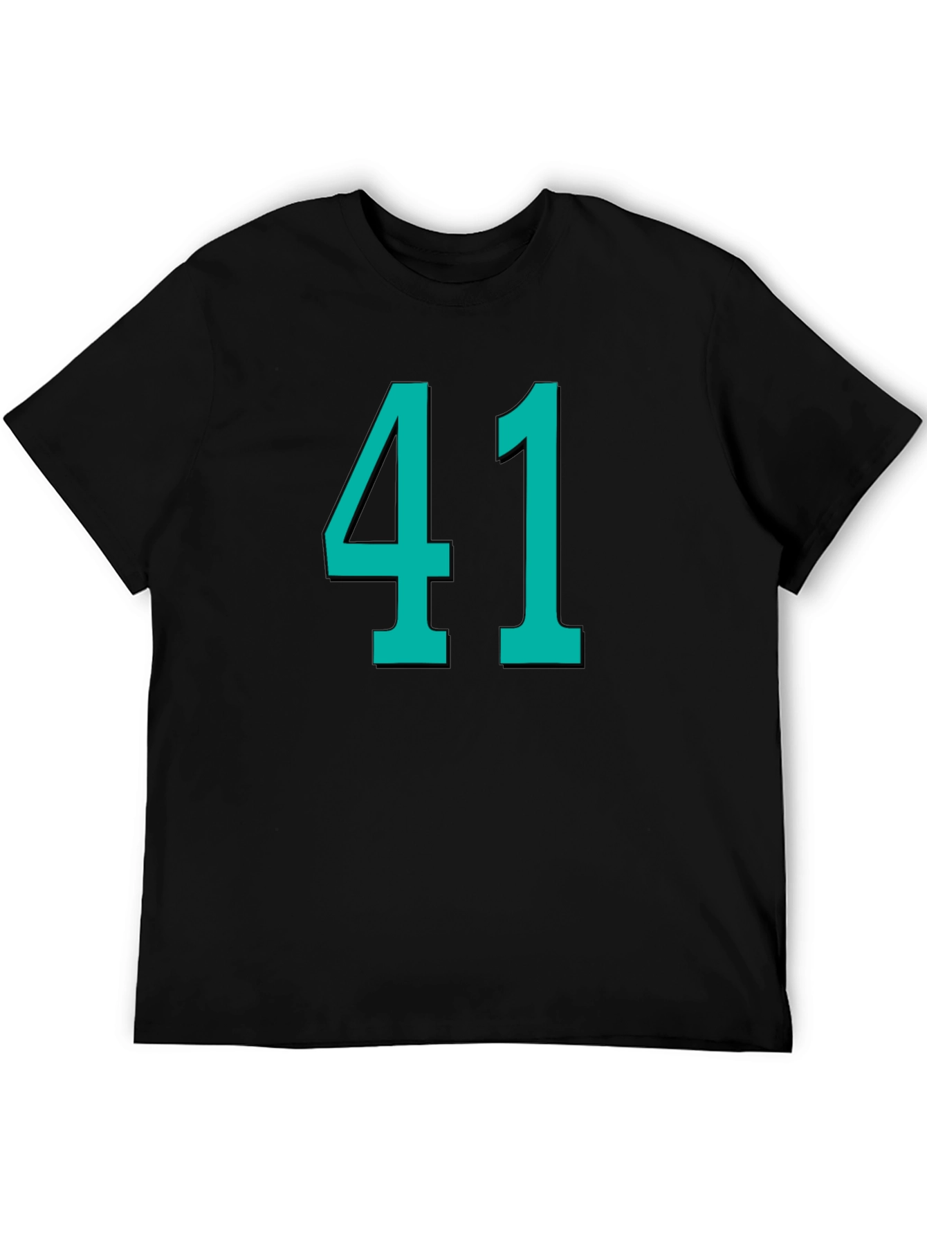 Black Number 41 Graphic Tee - Black Cotton T-Shirt view 5