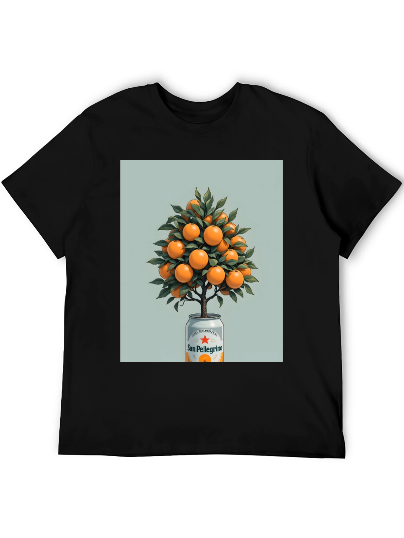 Black San Pellegrino Orange Tree Graphic Tee view 5
