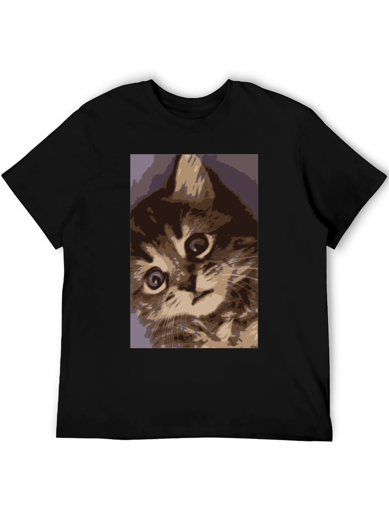 Black Curious Kitten Graphic Tee - Soft Cotton Comfort view 5