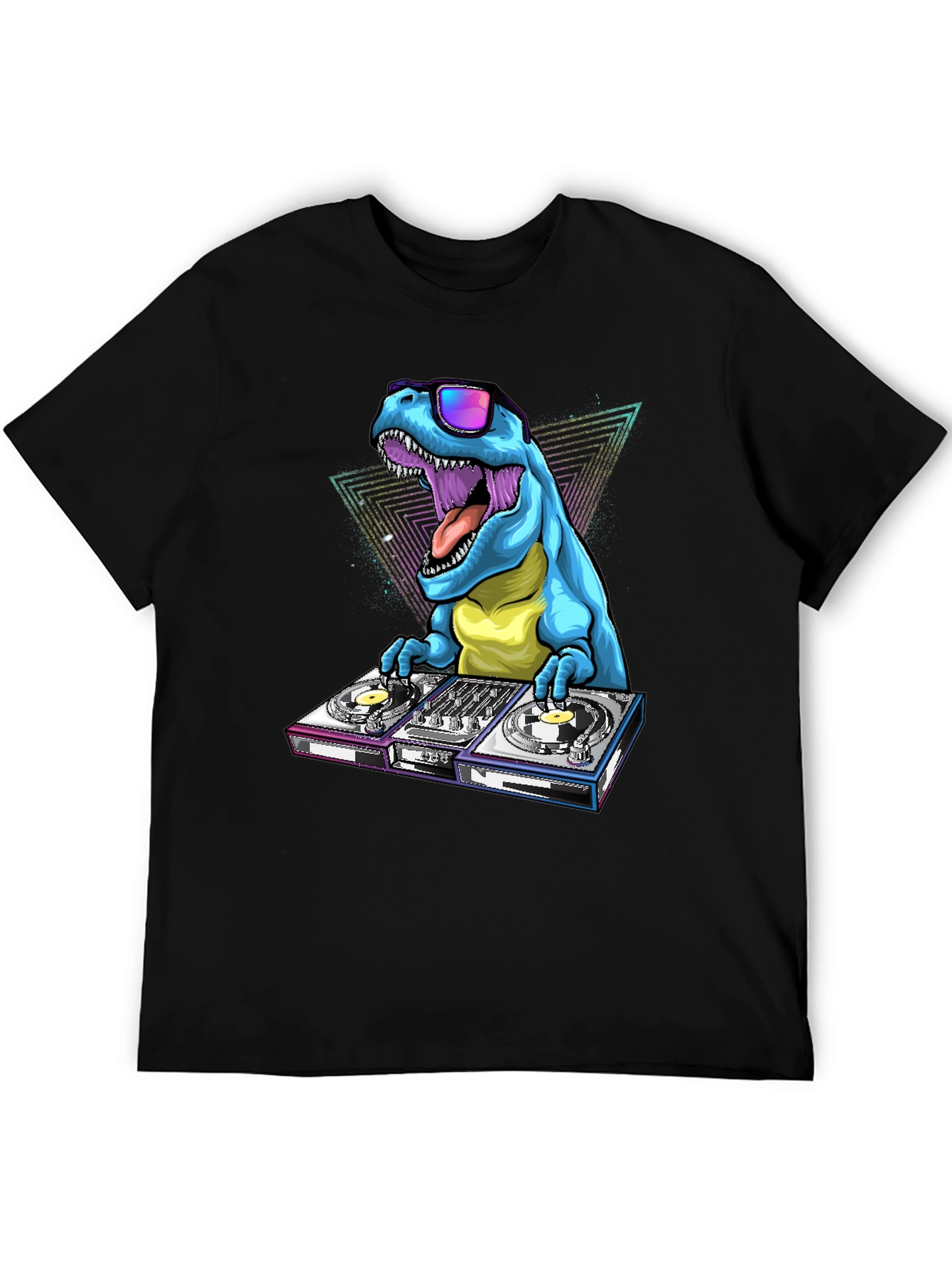 Black DJ Dinosaur Graphic Tee view 5