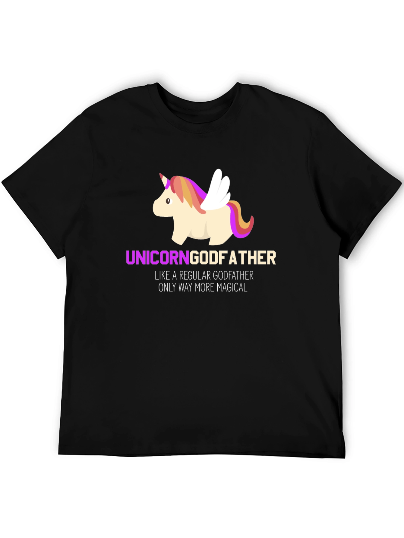 Black Unicorn Godfather T-Shirt - Magical Father's Day Gift view 5