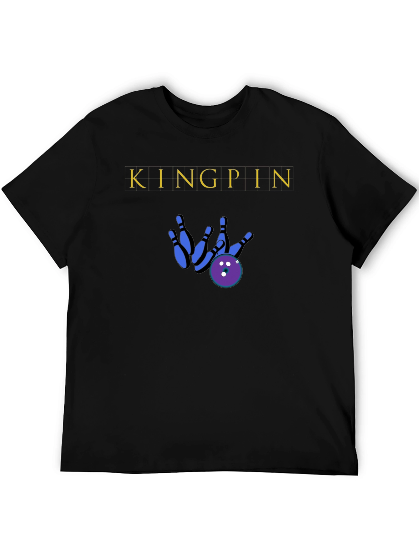 Black Kingpin Bowling Strike Graphic Tee - Soft Cotton Blend view 5
