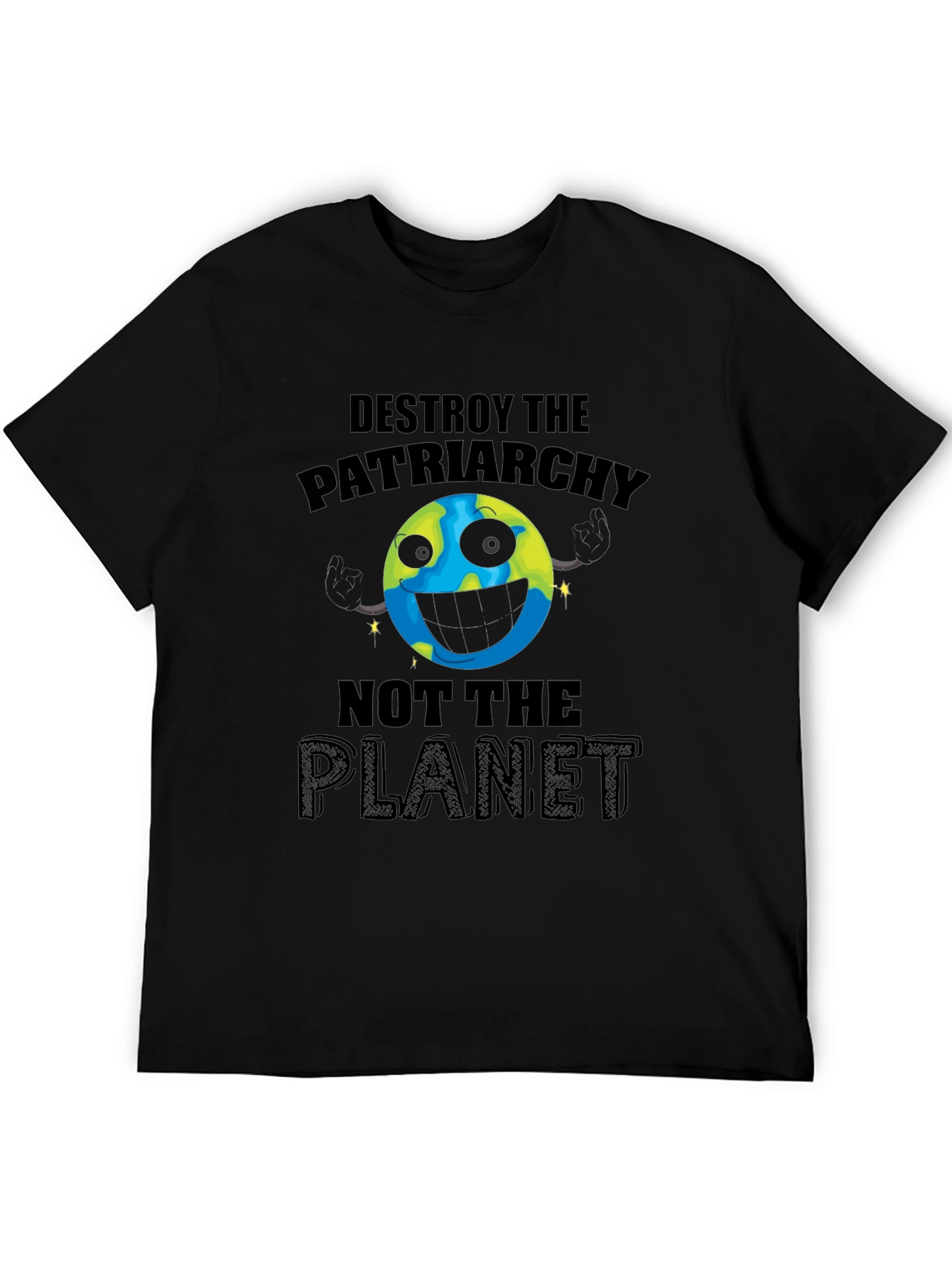 Black Destroy Patriarchy Planet Graphic Tee view 5