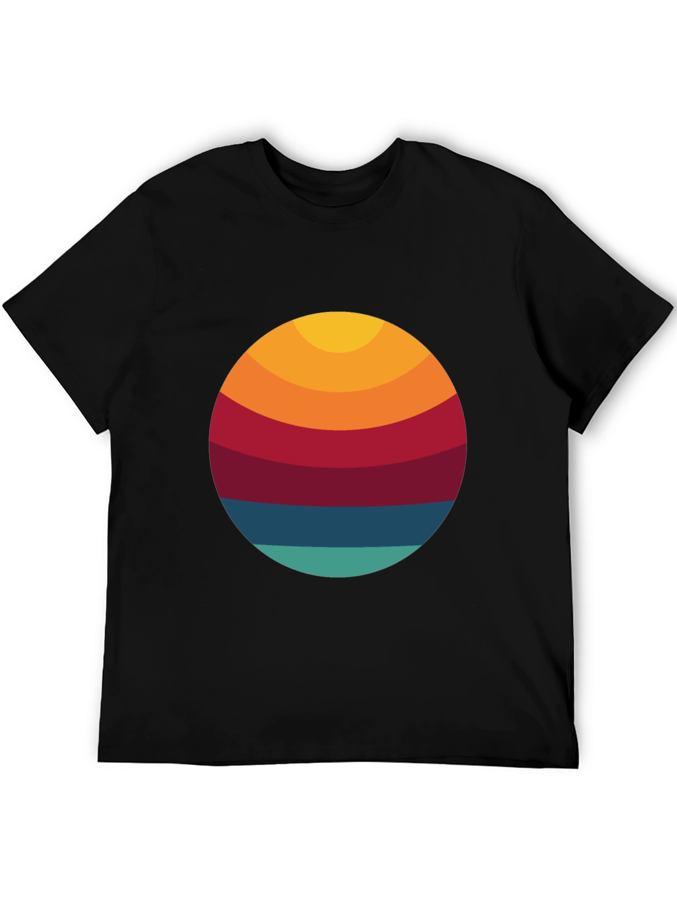 Black Retro Sunset Graphic T-Shirt - Vintage Style Tee view 5