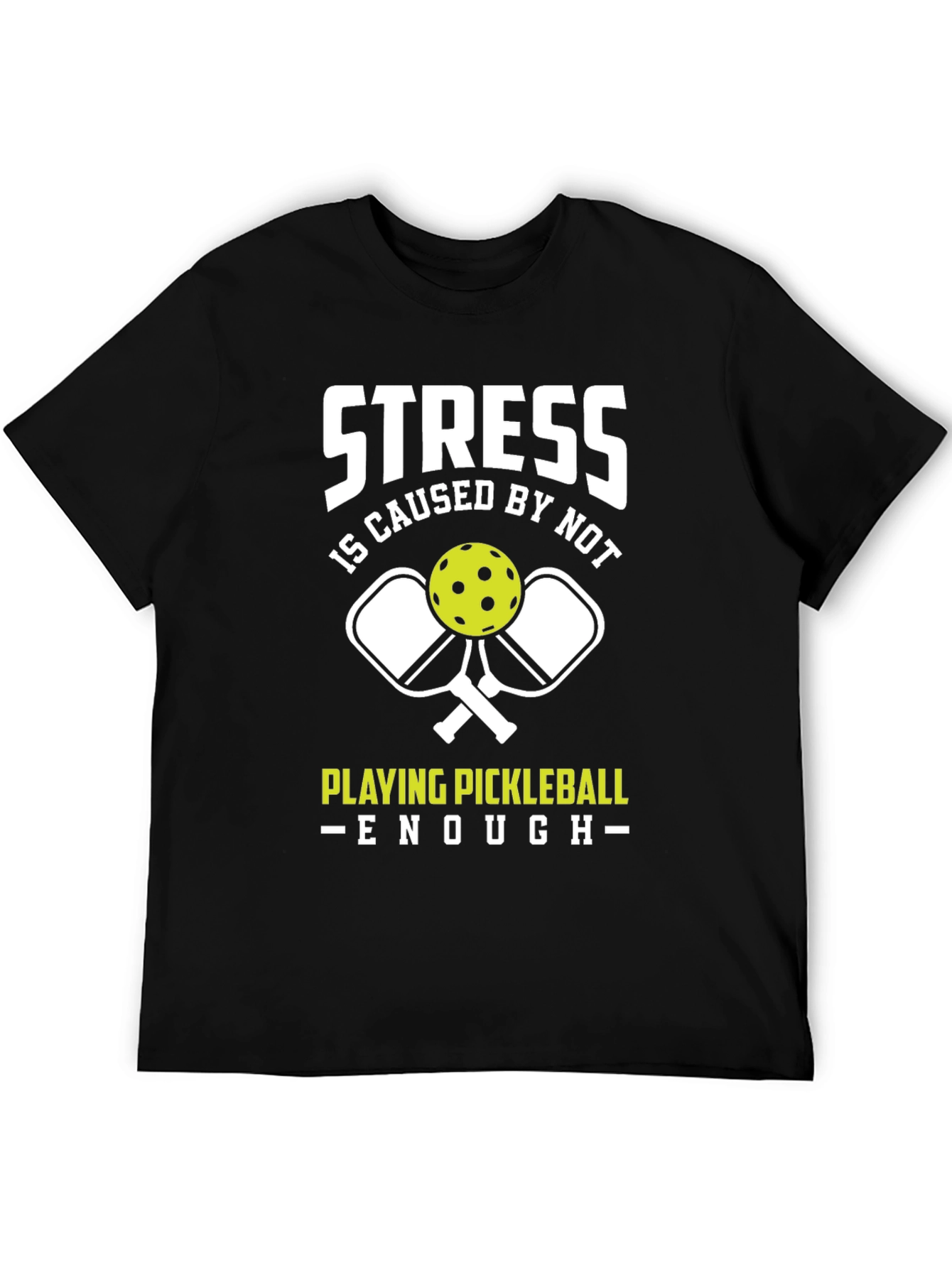 Black Funny Pickleball T-Shirt - Stress Relief Tee view 5