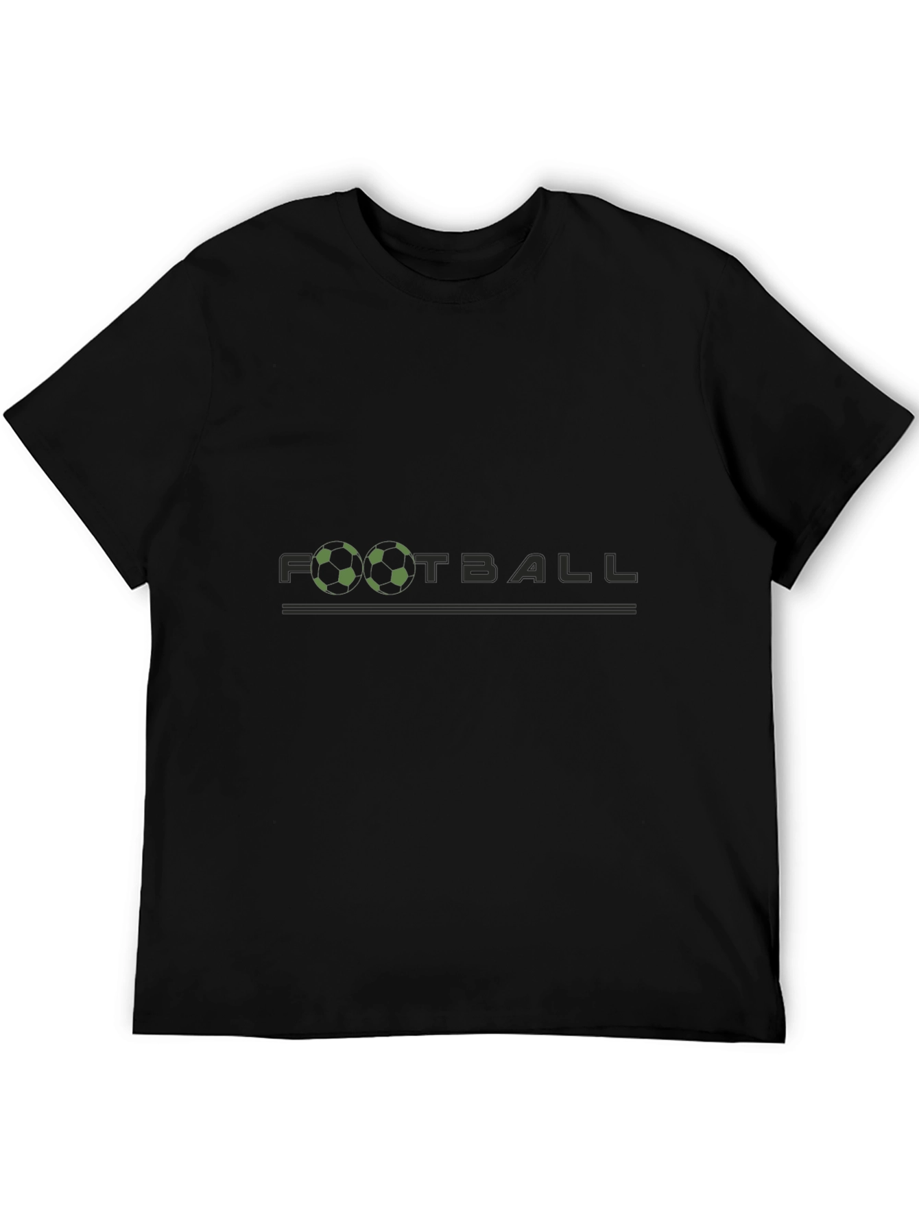 Black Football Graphic Tee - Stylish Black Cotton T-Shirt view 5
