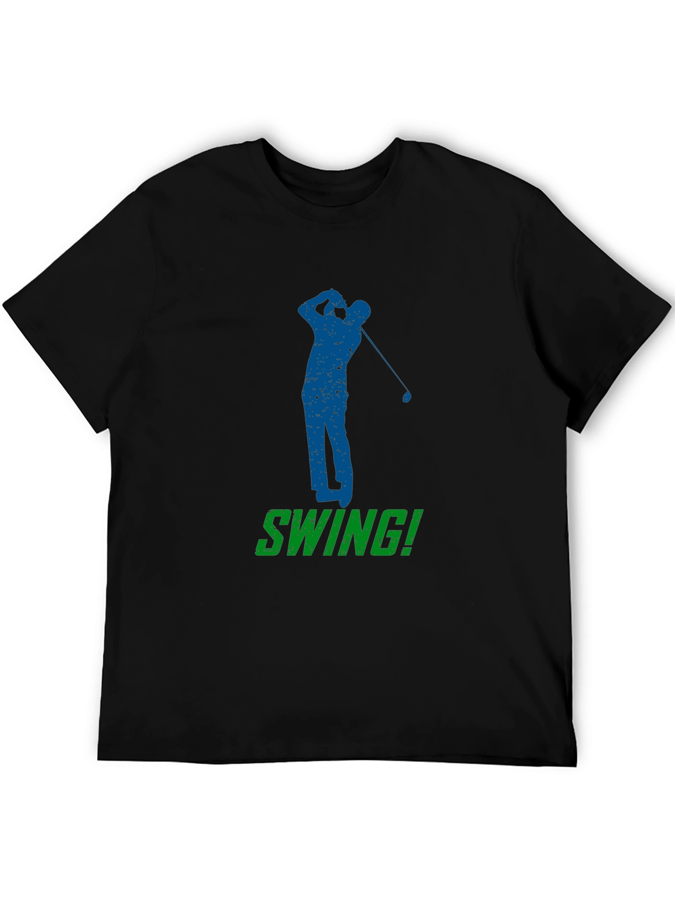 Black Golf Swing T-Shirt - Black Golfer Tee view 5