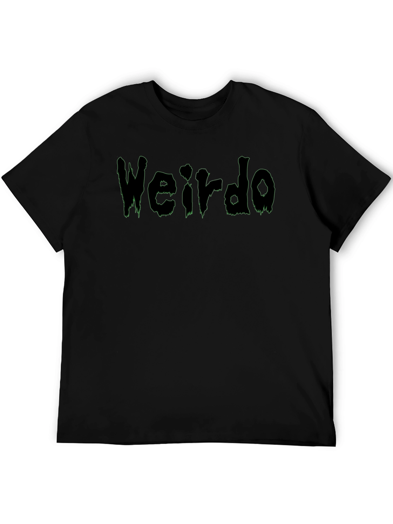 Black Weirdo Graphic Print Black T-Shirt view 5