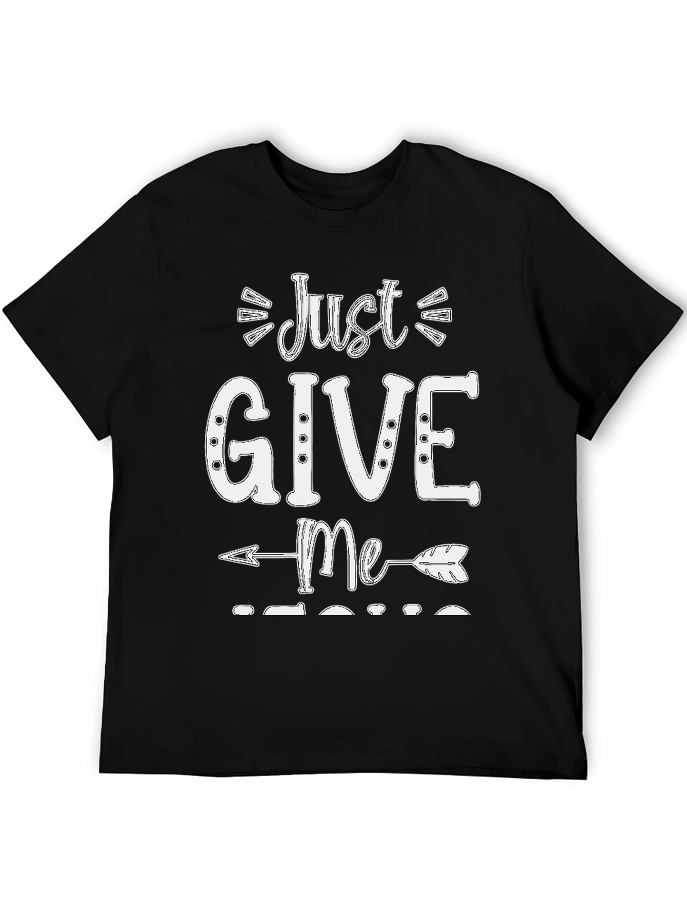 Black Just Give Me Coffee T-Shirt - Trendy Casual Tee view 5