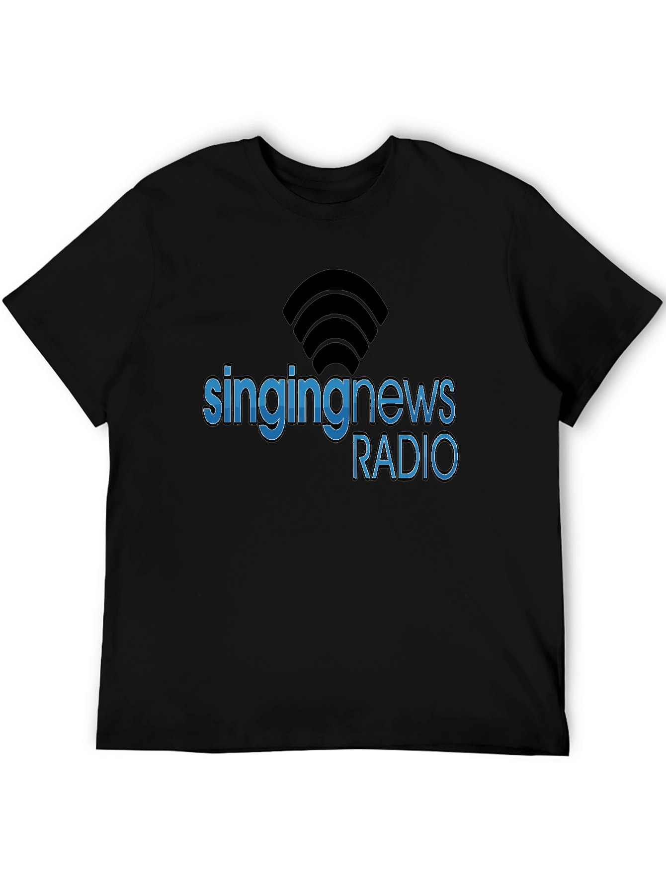 Black Singing News Radio Black T-Shirt view 5