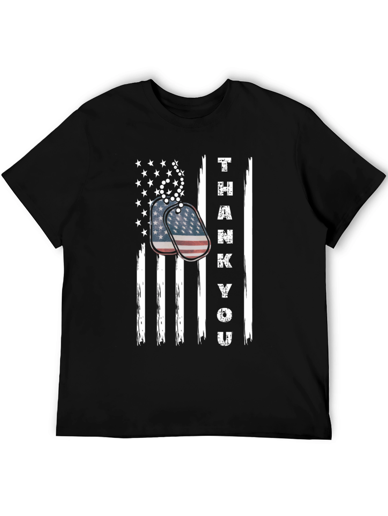 Black Thank You Patriotic T-Shirt view 5