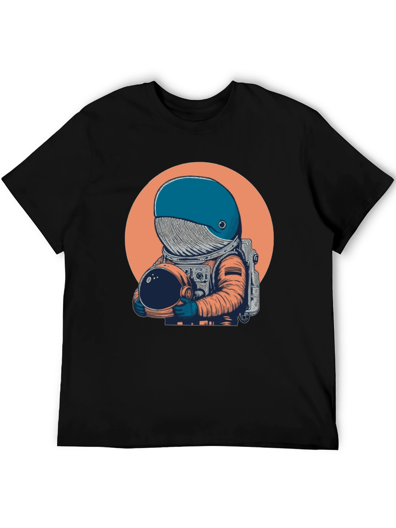 Black Astronaut Whale Graphic Tee - Unique Space Design T-Shirt view 5