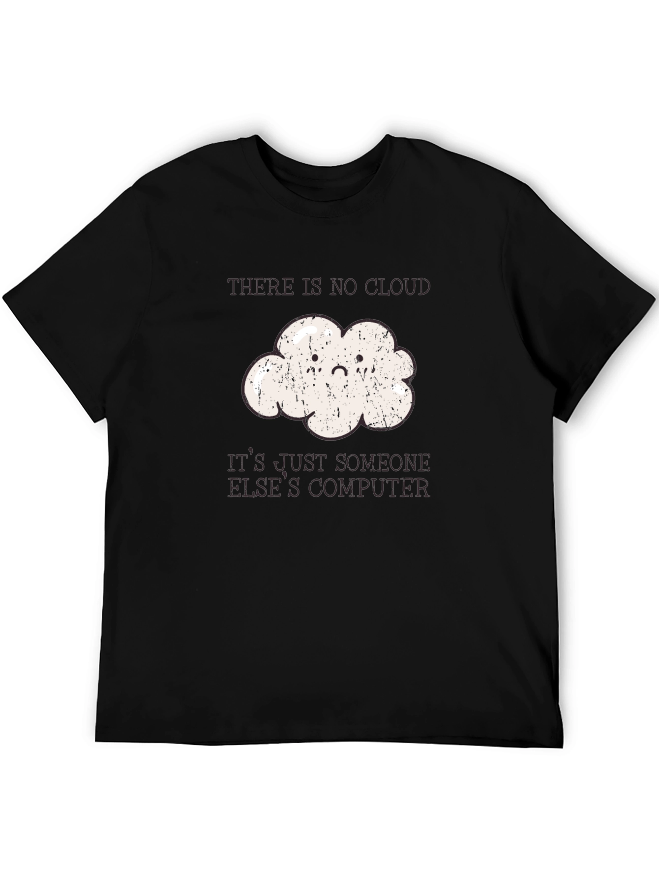 Black Funny Programmer Cloud T-Shirt - No Cloud, Just Computer view 5