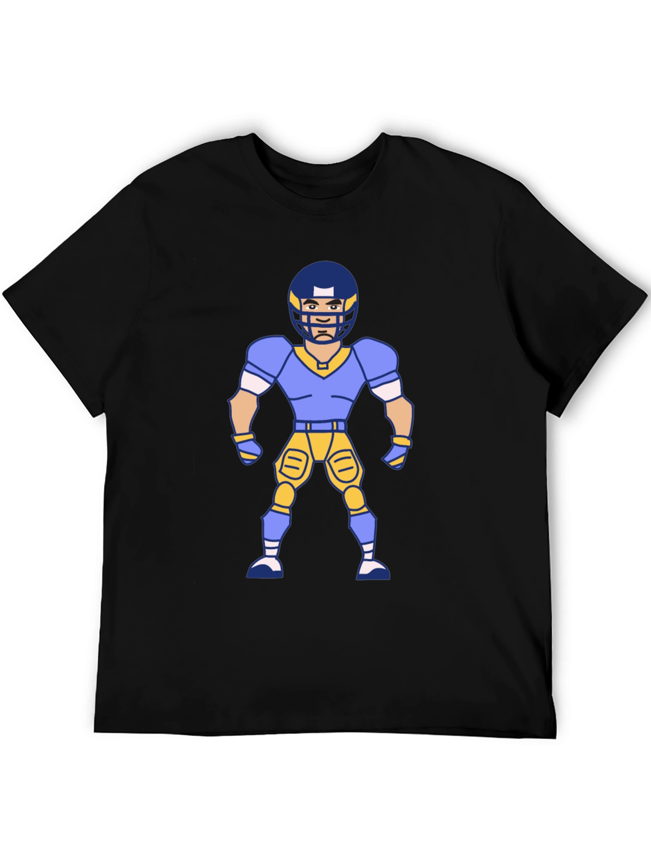 Black Cartoon Football Player Graphic T-Shirt view 5