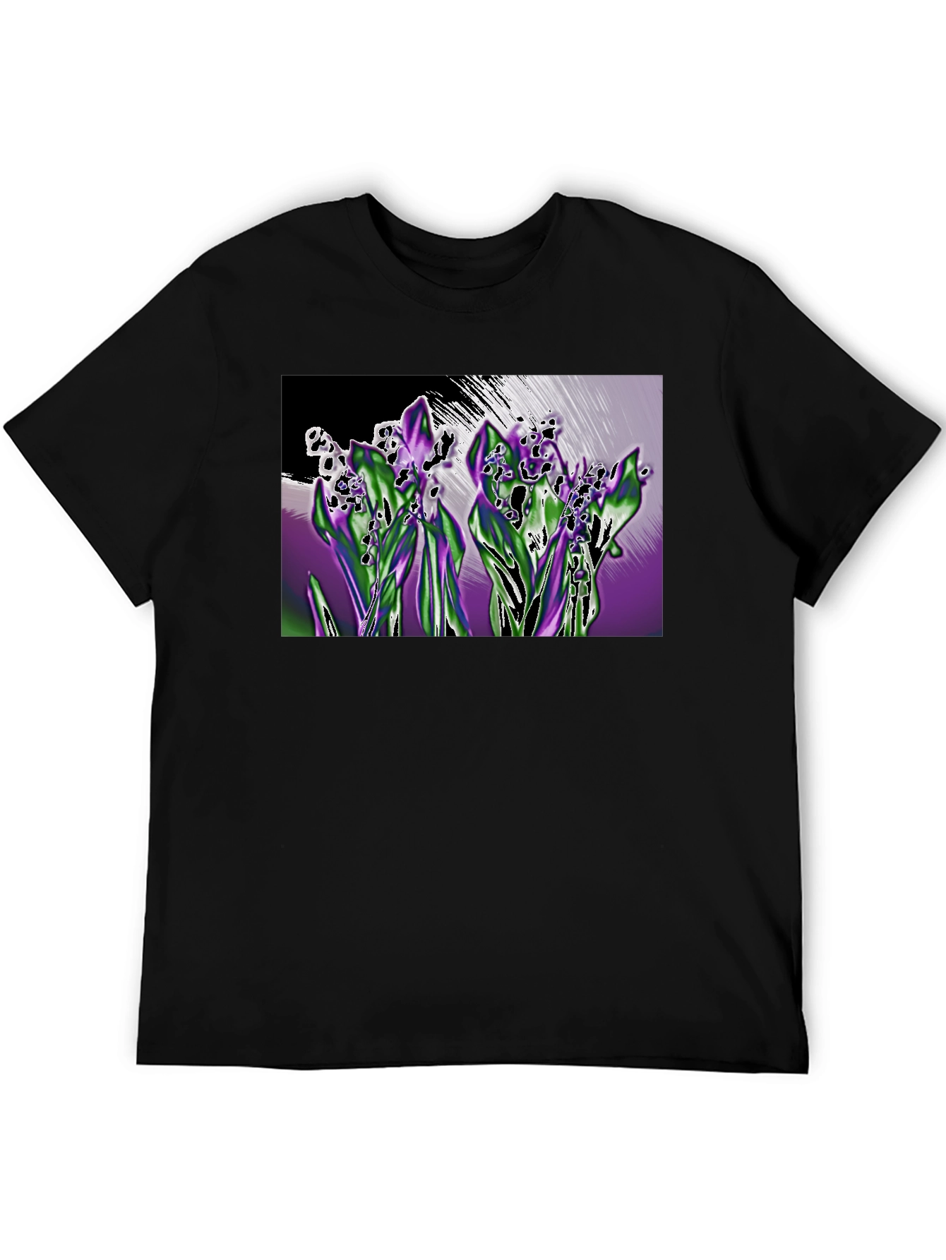 Black Lily of the Valley Graphic T-Shirt - Black view 5