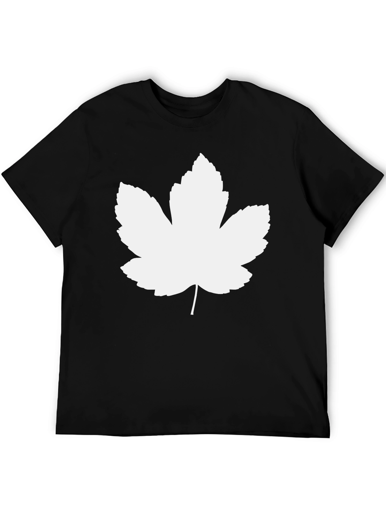 Black Leaf Graphic Tee - Black Casual T-Shirt view 5