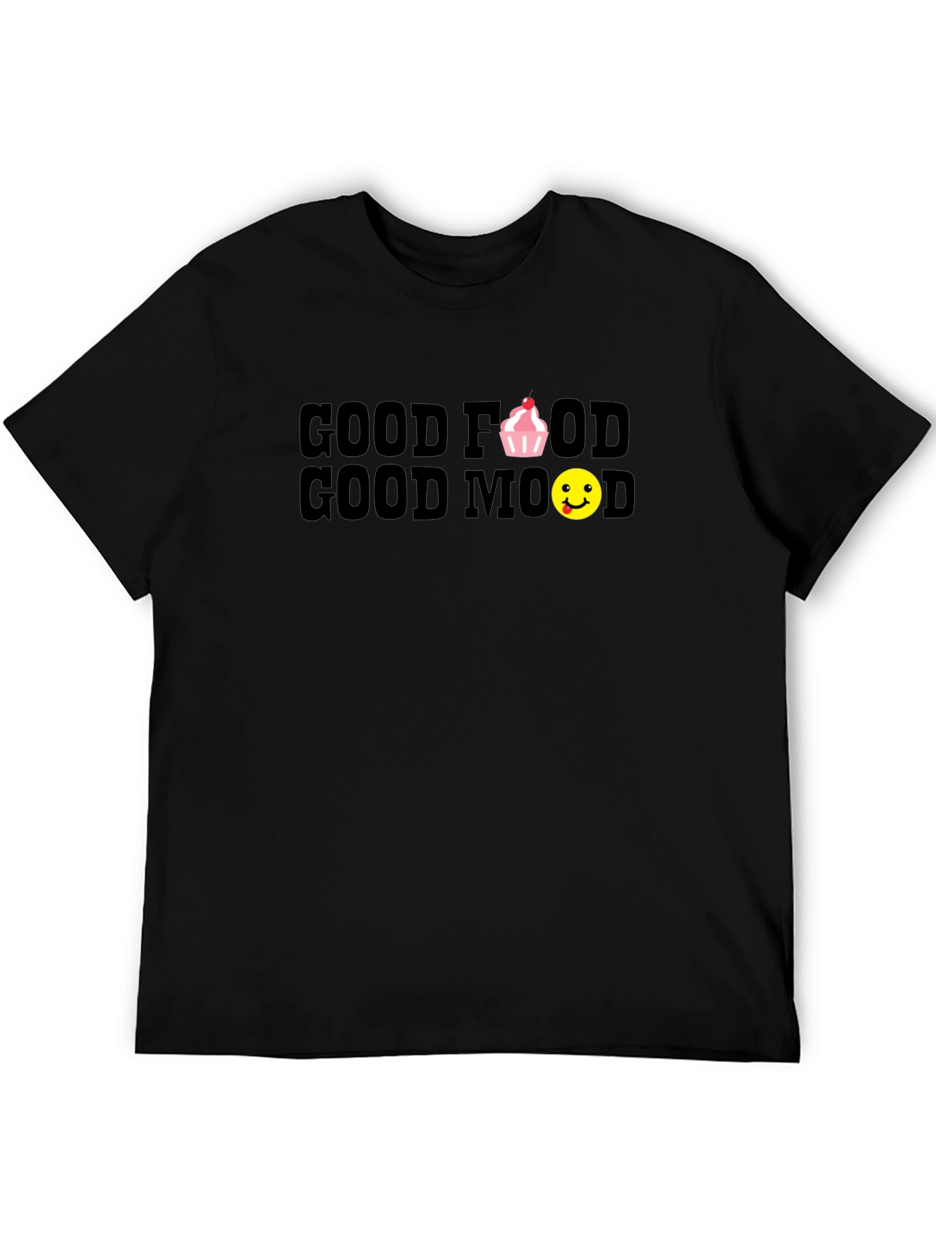 Black Good Food Good Mood Black T-Shirt view 5