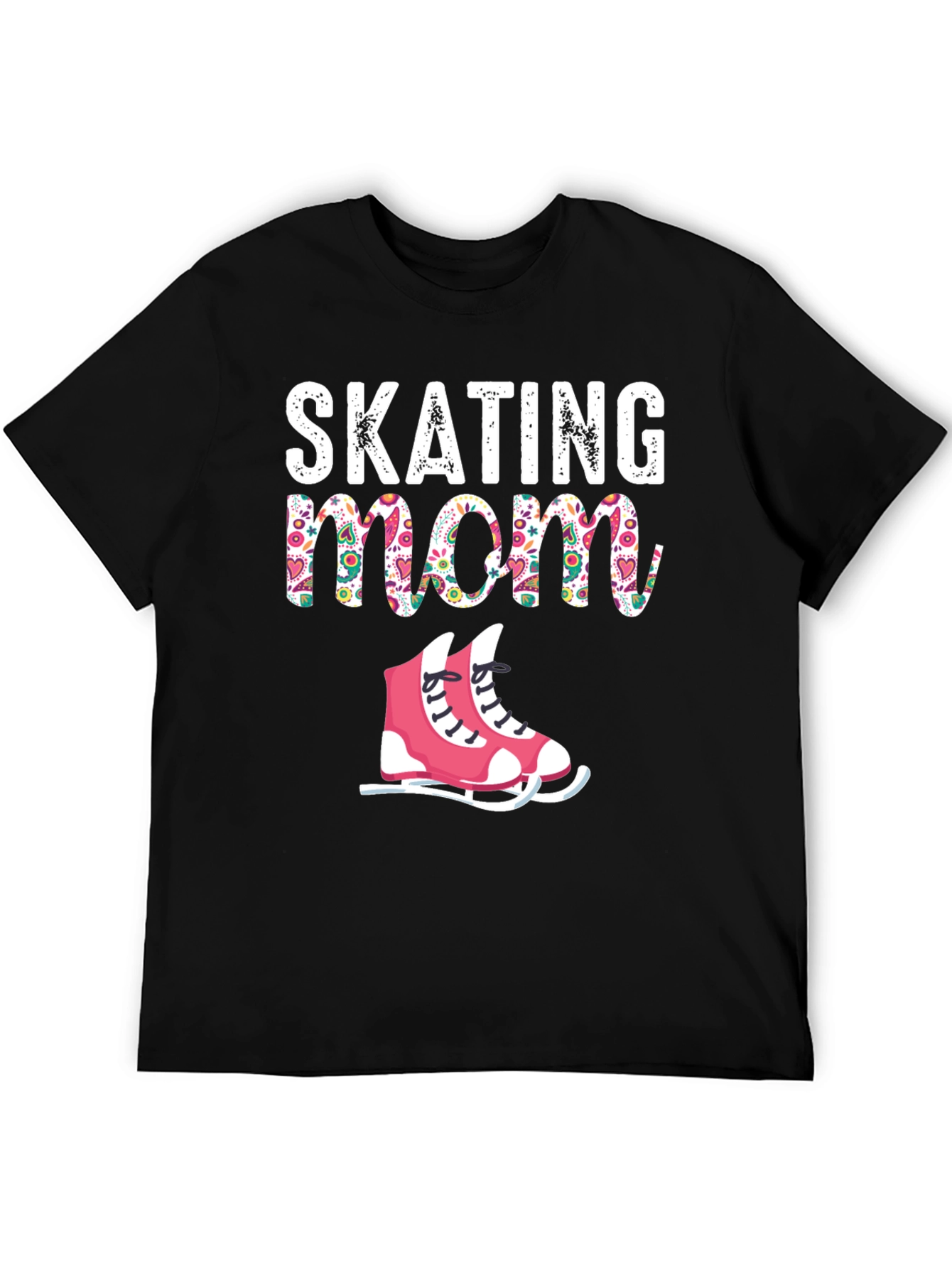 Black Skating Mom T-Shirt, Novelty Graphic Tee view 5