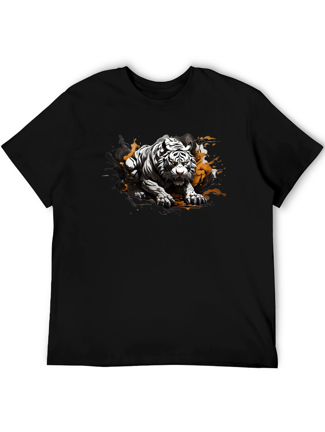 Black Tiger Graphic Black T-Shirt view 5