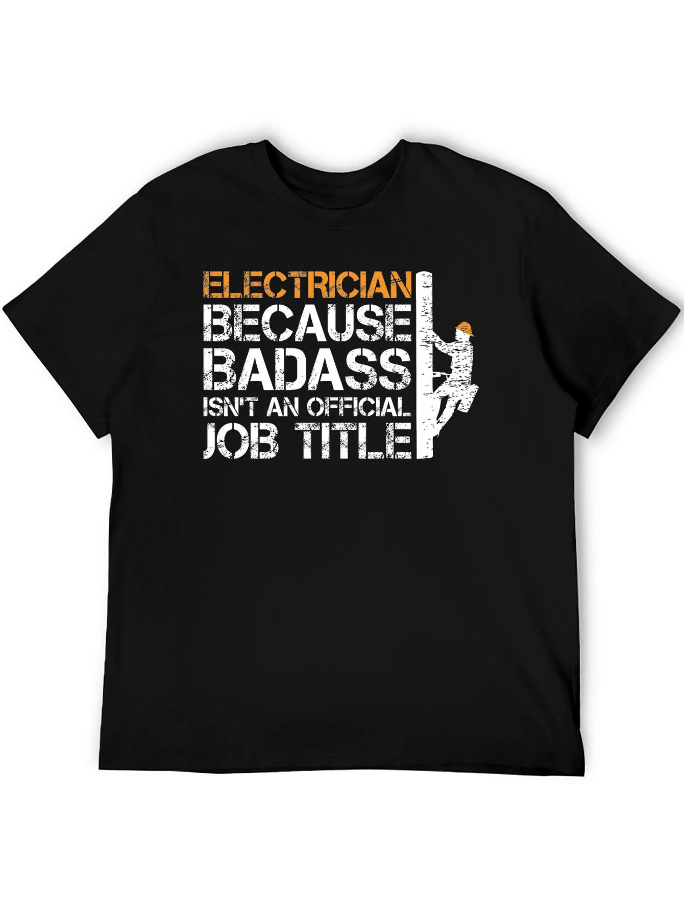 Black Electrician Badass Job Title T-Shirt view 5