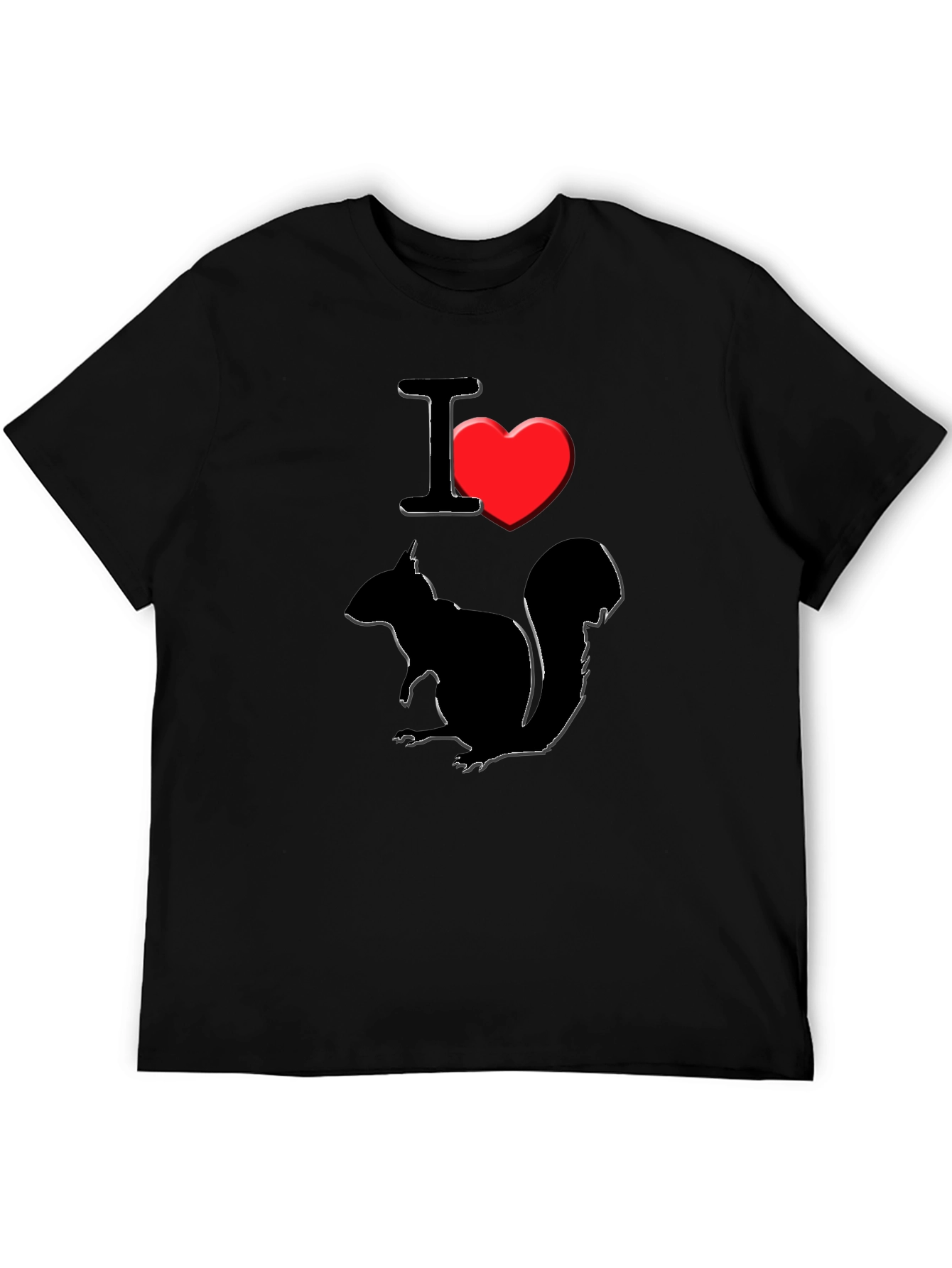 Black I Love Squirrels Graphic T-Shirt - Black view 5