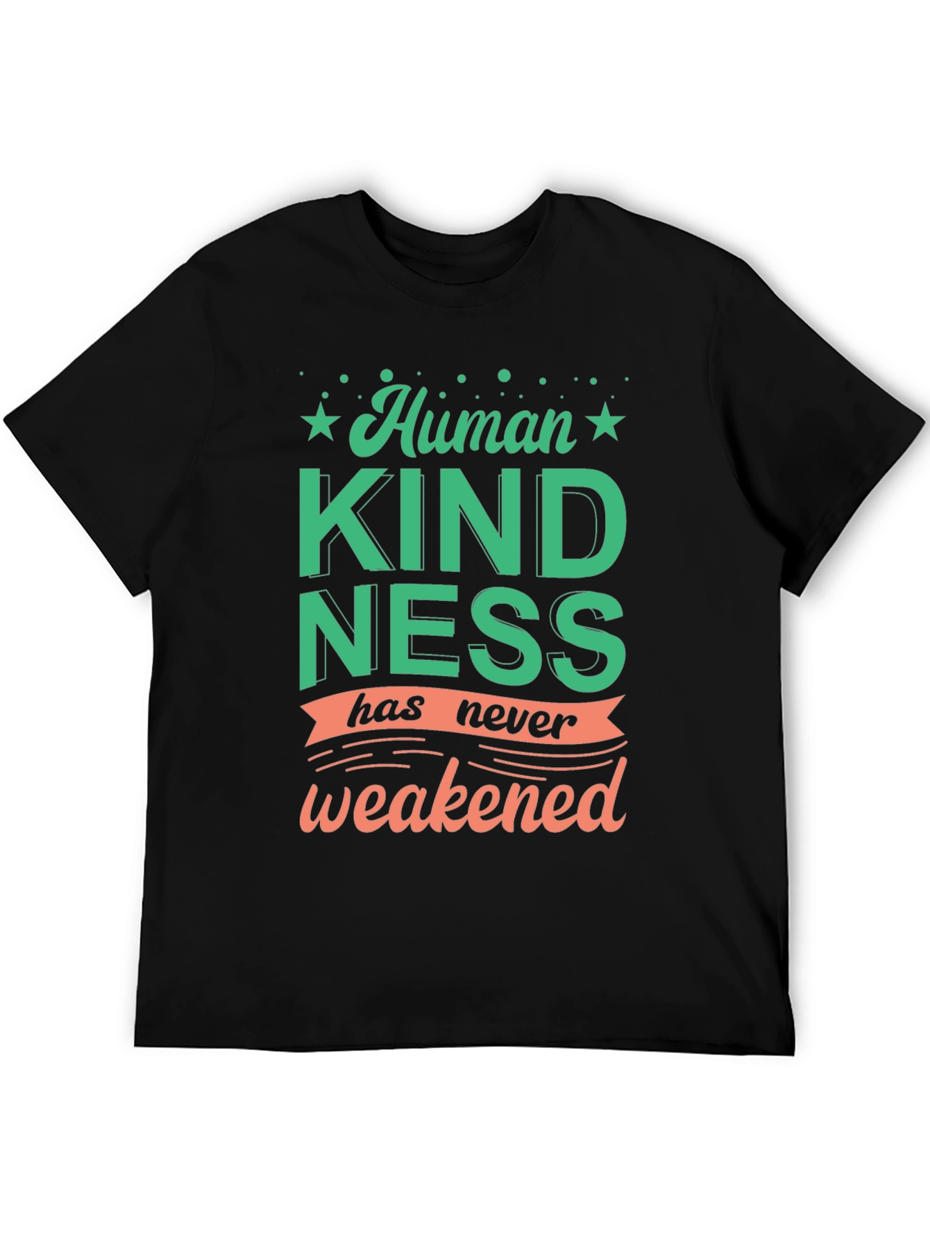 Black Human Kindness Graphic Tee - Positive Message Shirt view 5