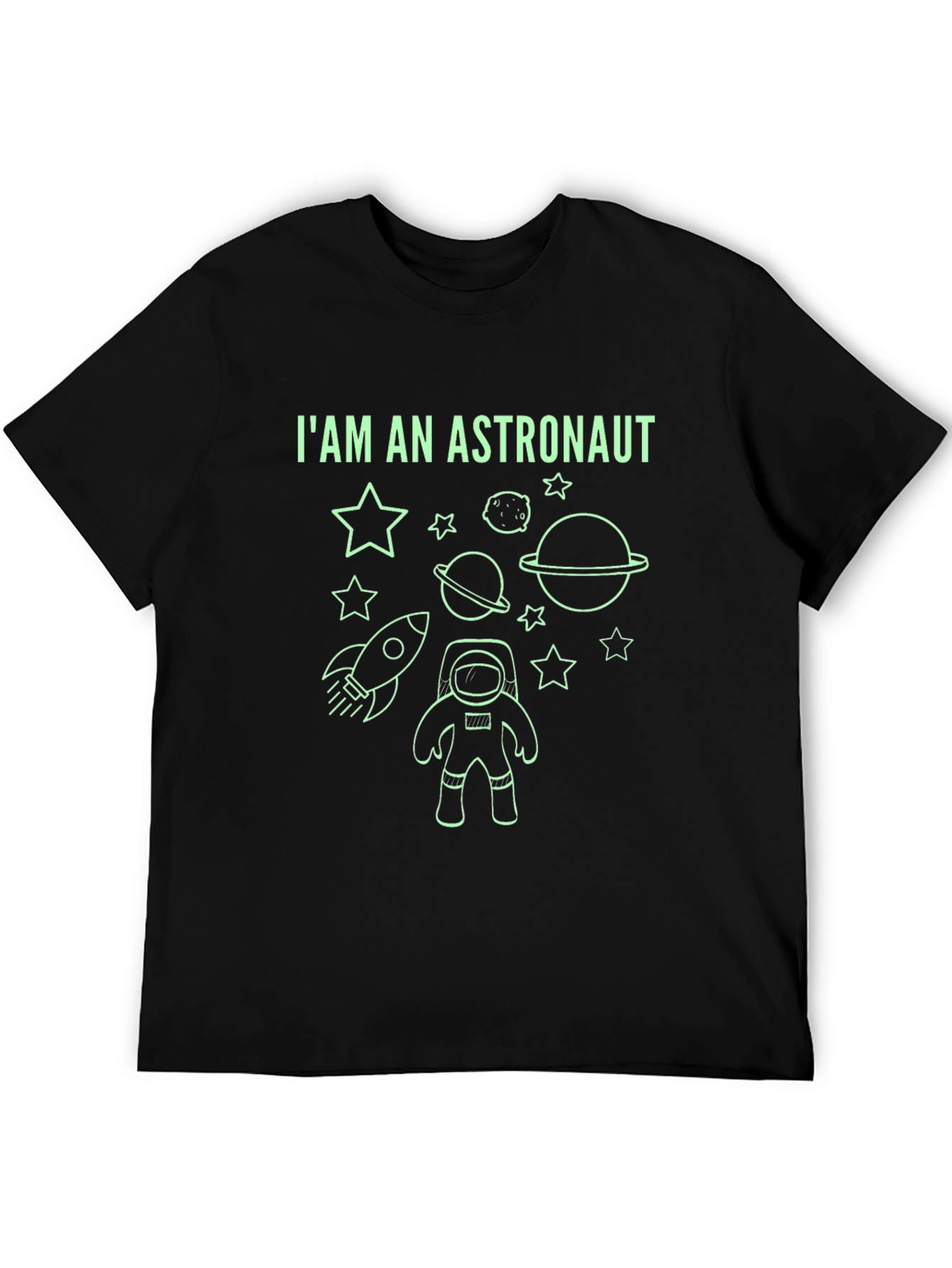 Black I'm an Astronaut Graphic Tee - Space Theme T-Shirt view 5